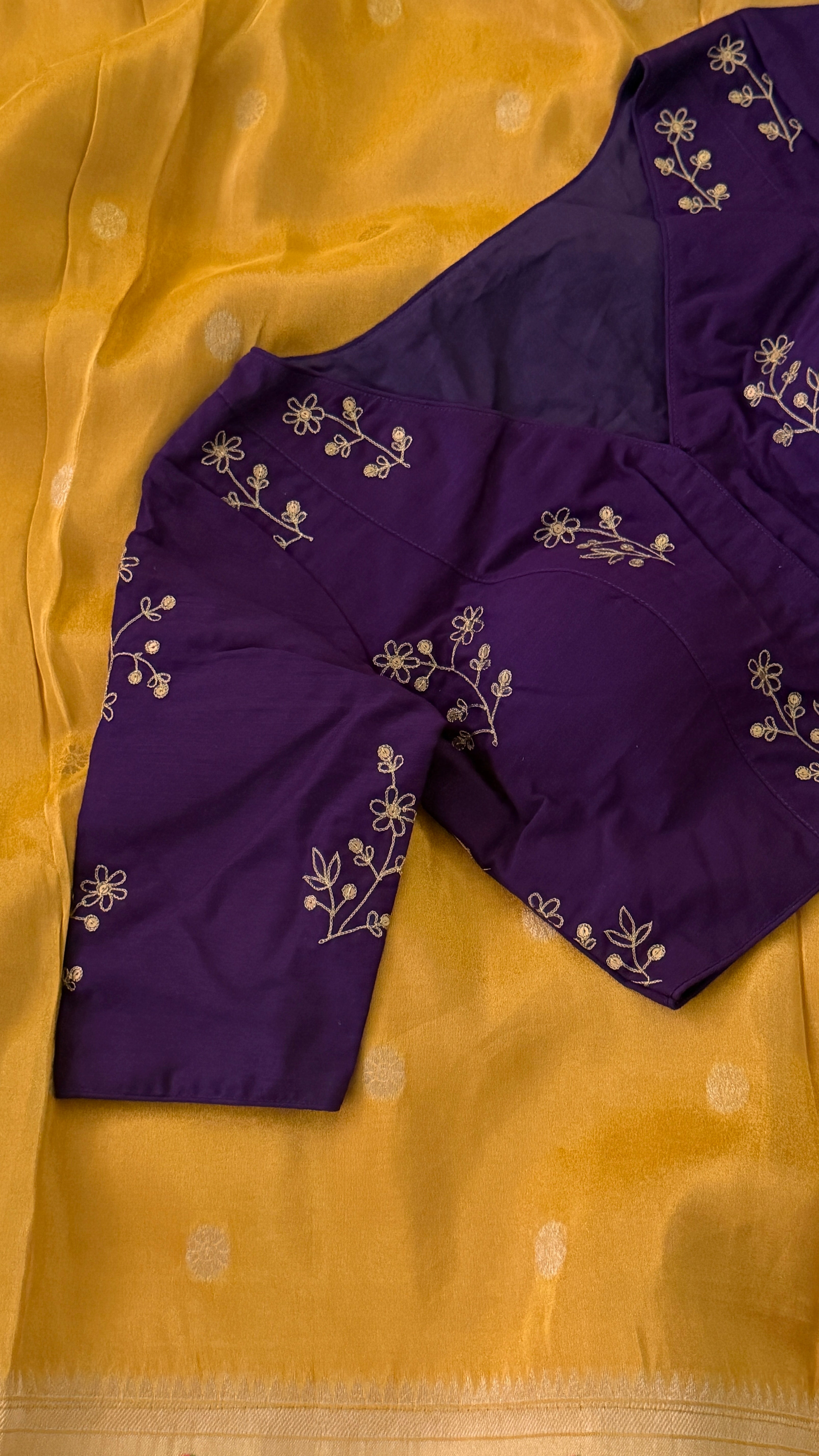 Violet High-V Bouquet Blouse