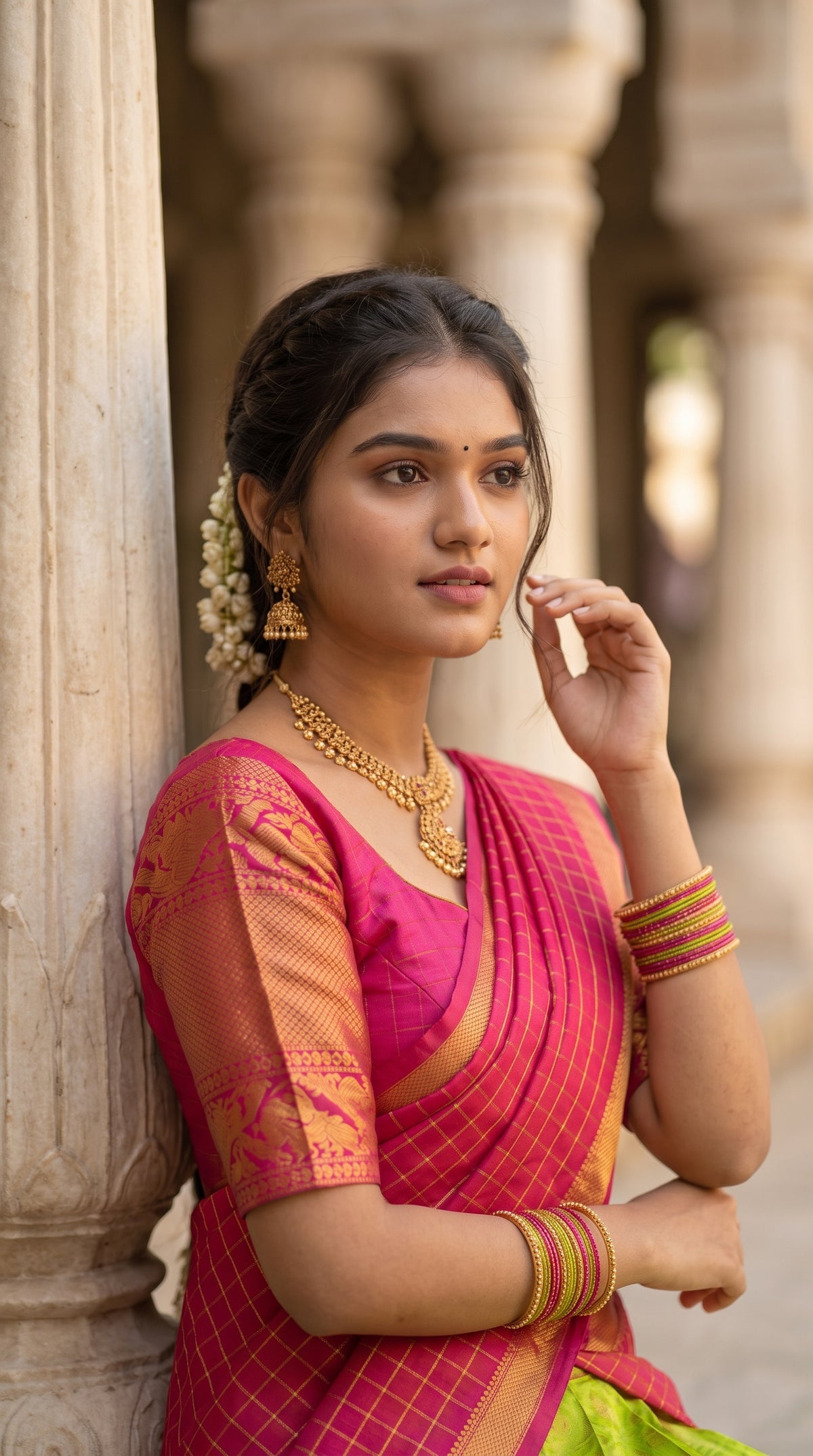 Green Kuppadam Silk Langa Voni