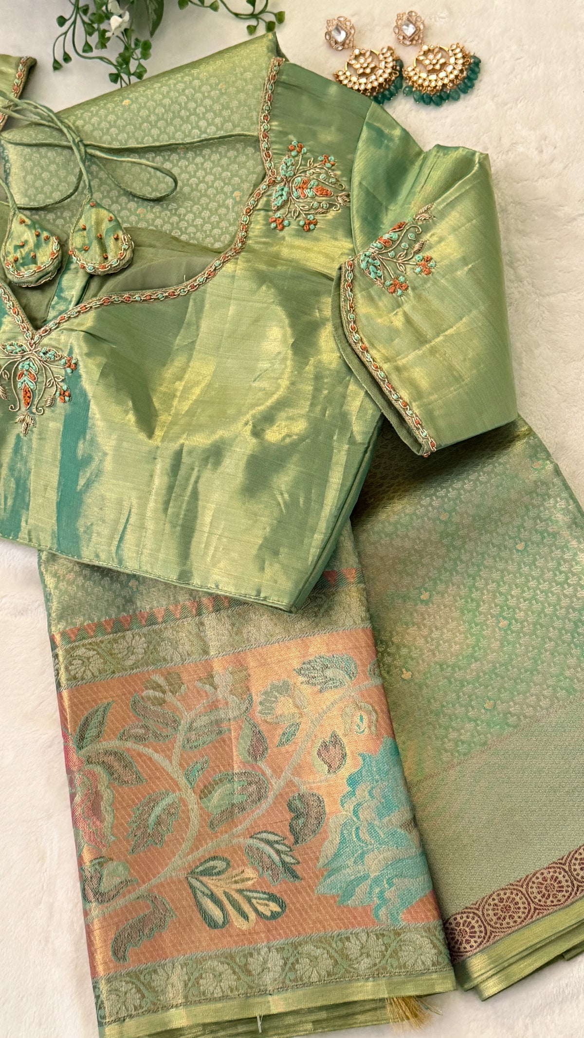 Soft Mint Green Kanchi Silk Saree