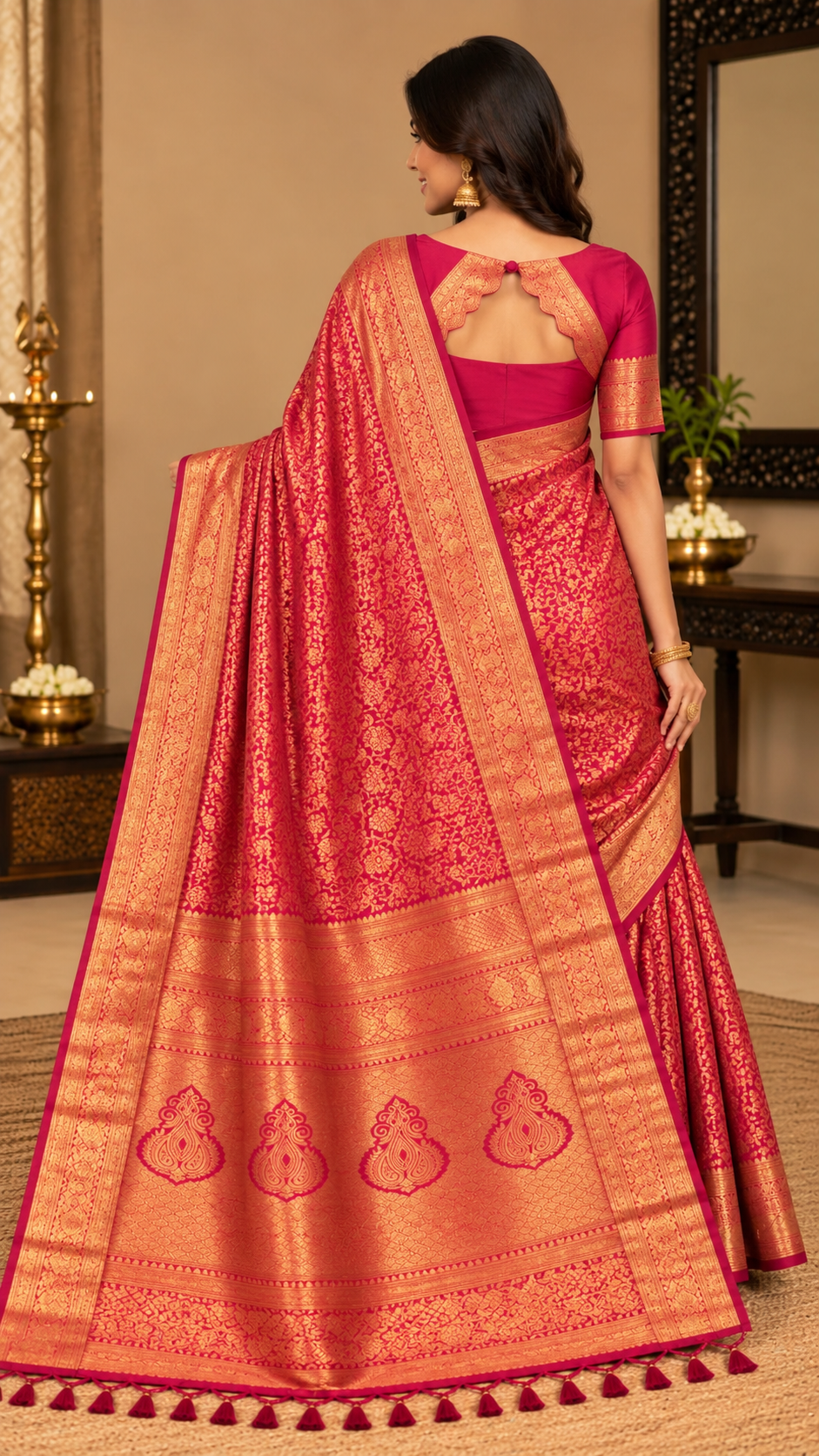 Pink Kanchi Silk Saree