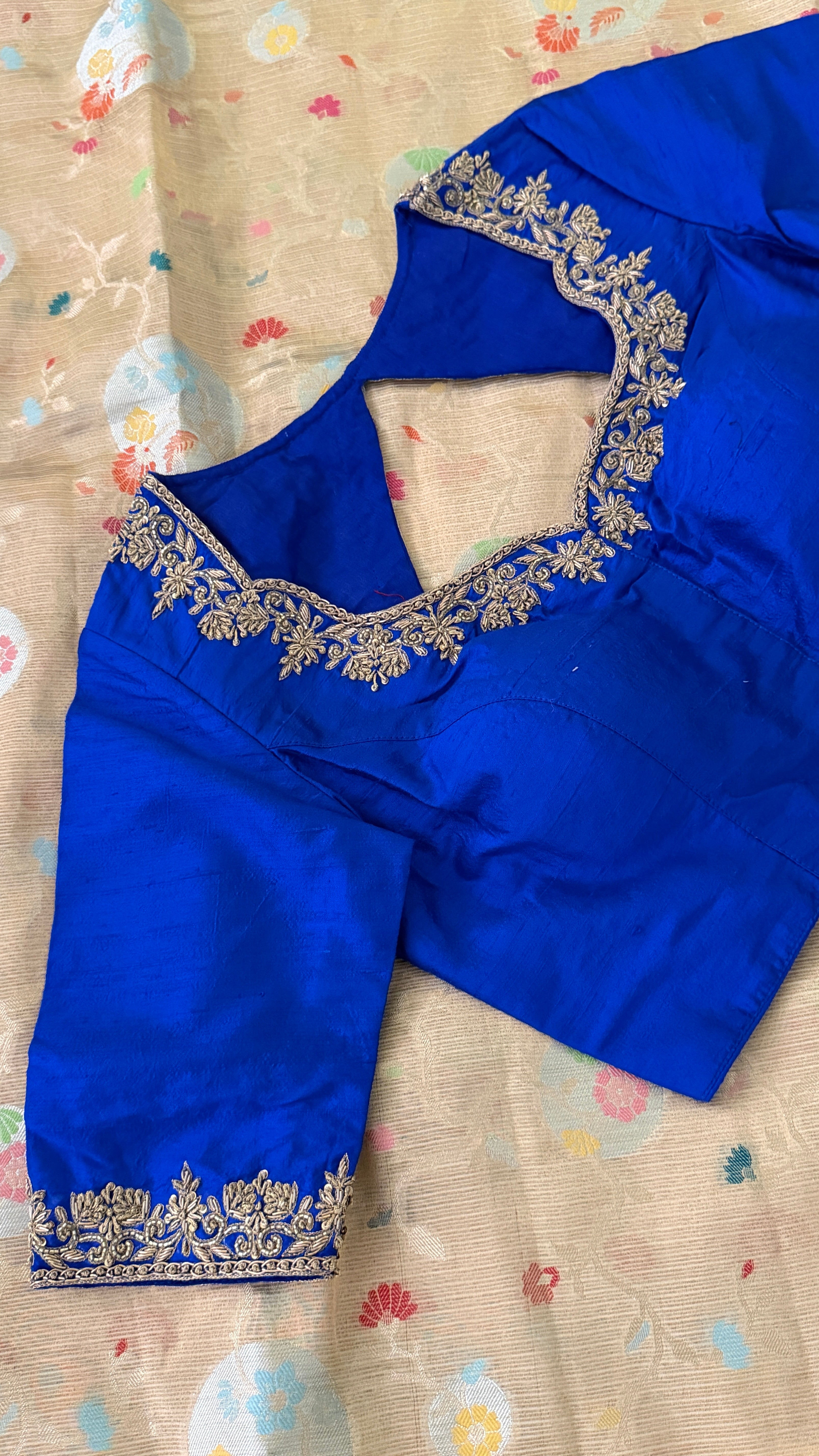 Royal Blue Zardosi Blouse