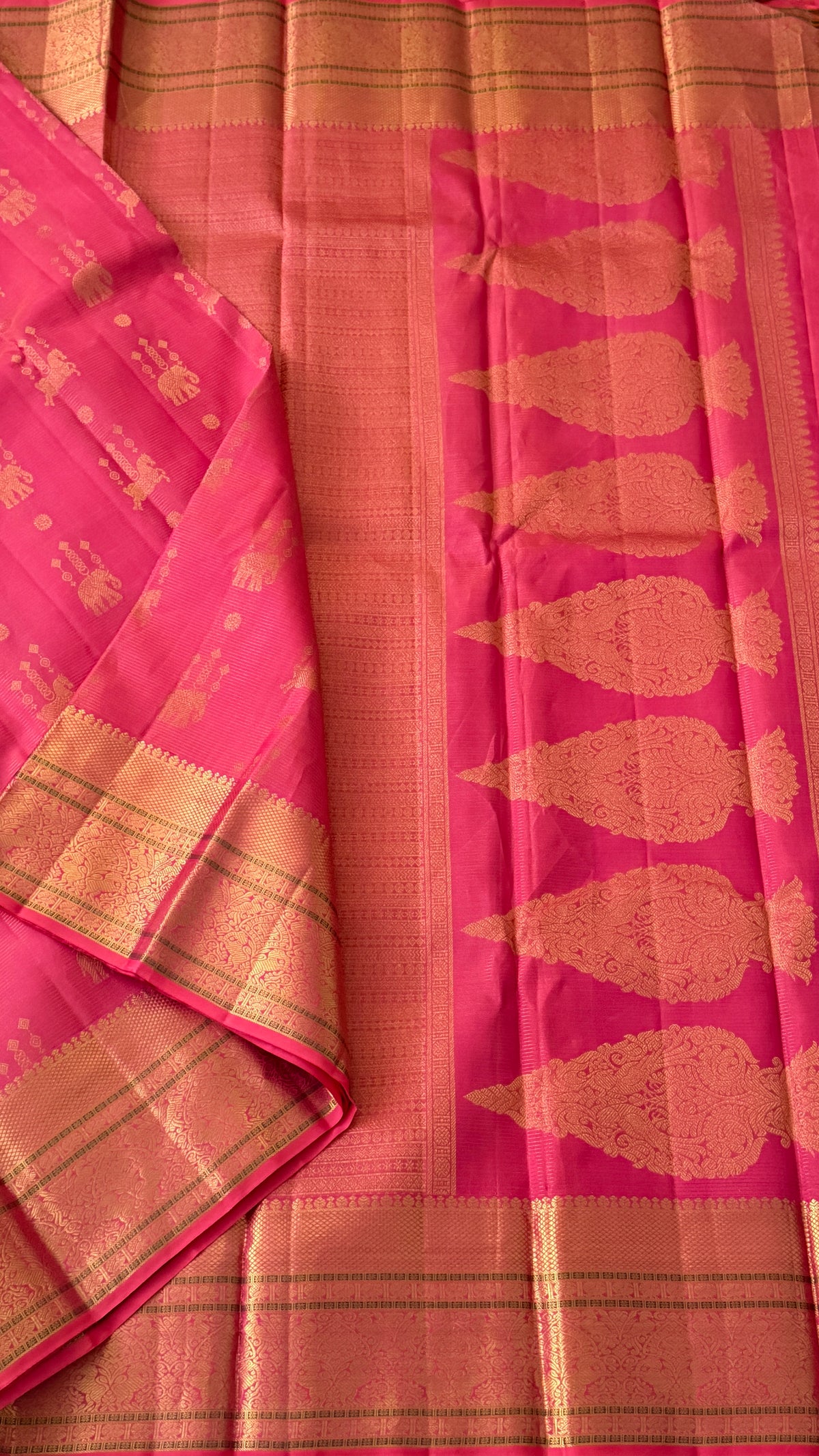 Hot Pink Kanchi Silk Saree