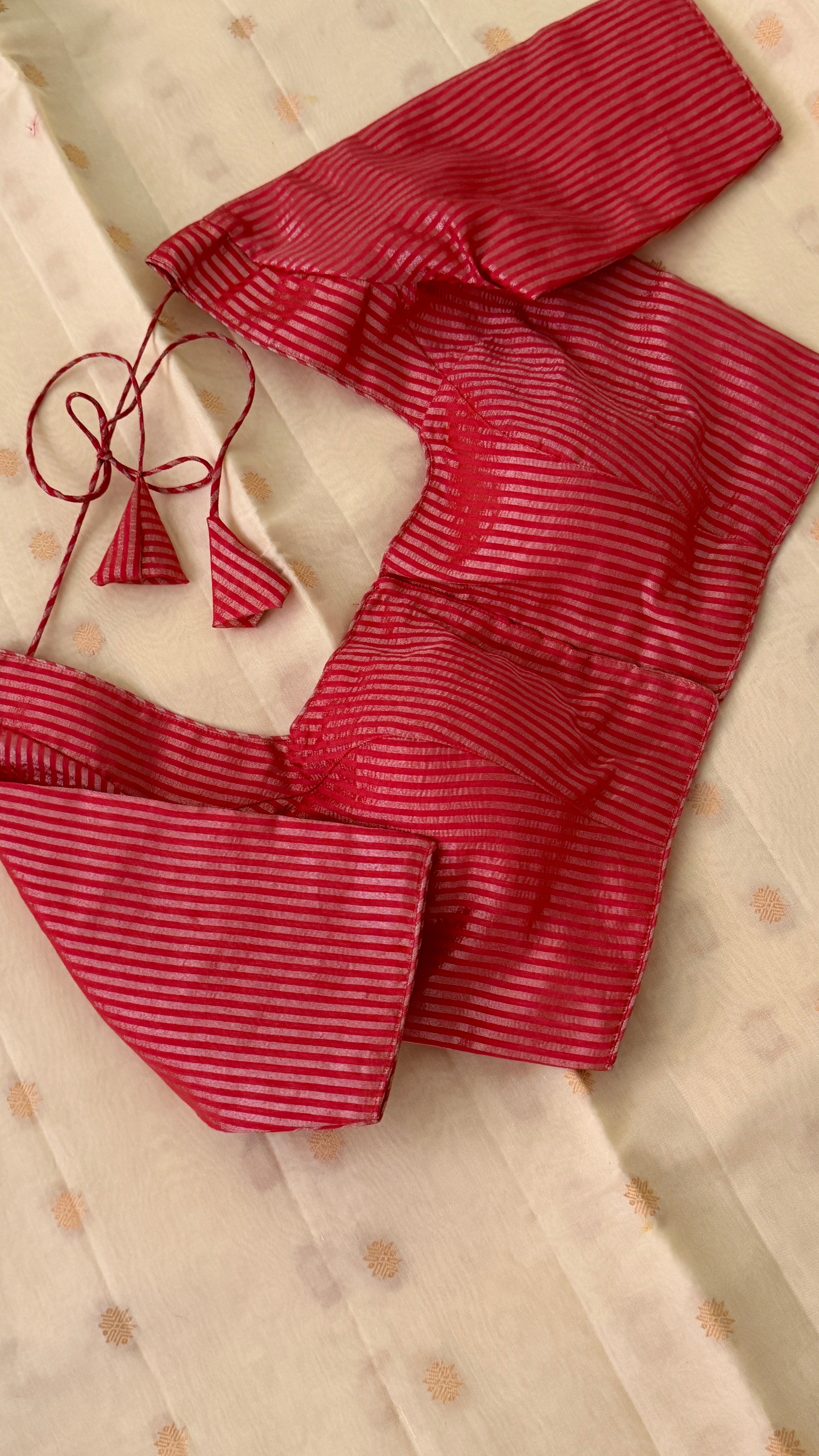 Red & Gold Stripe Blouse