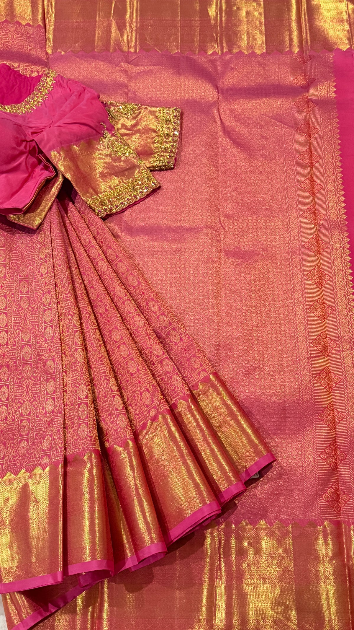 Pink Kanchi Silk Saree