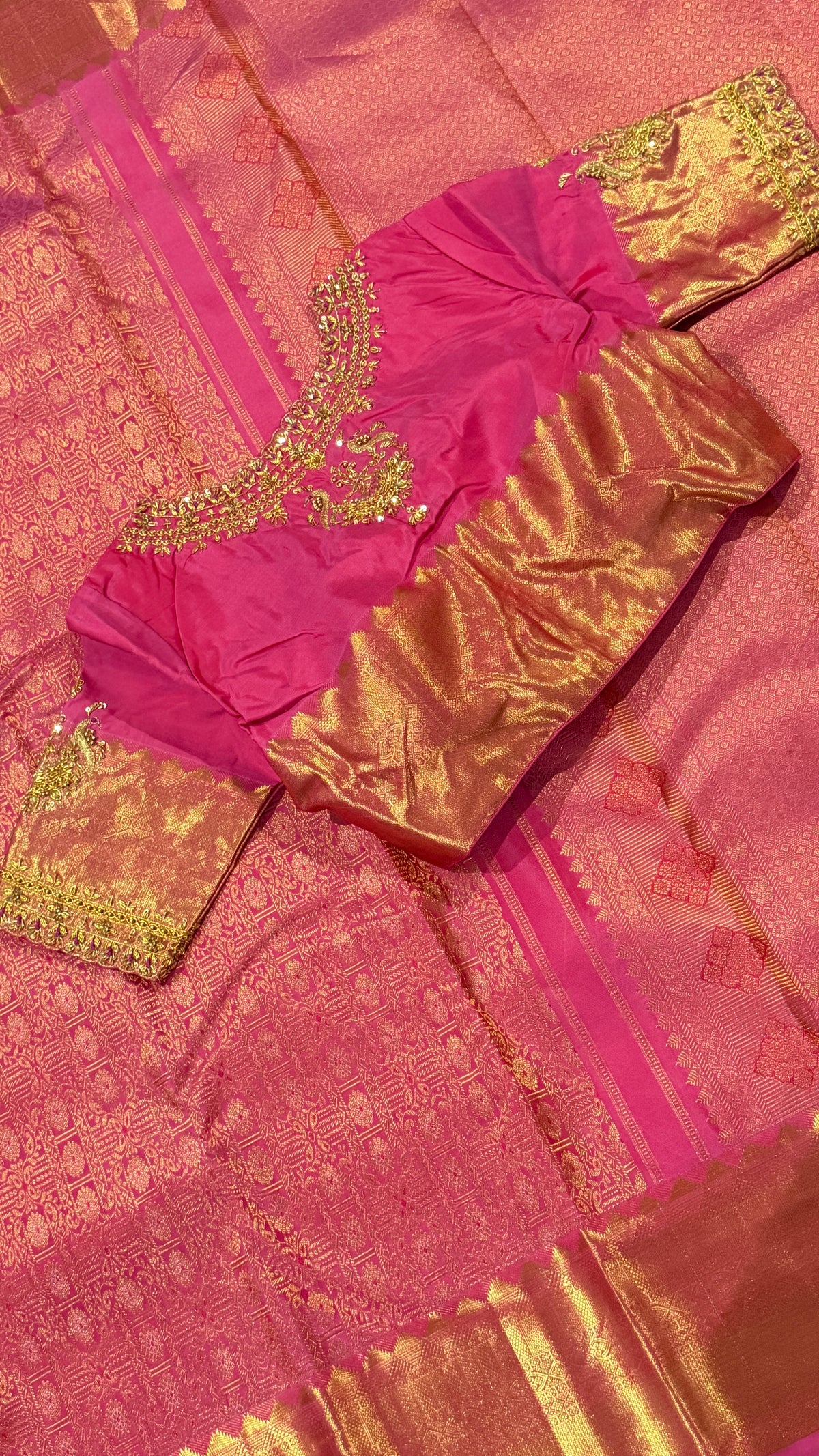Pink Kanchi Silk Saree