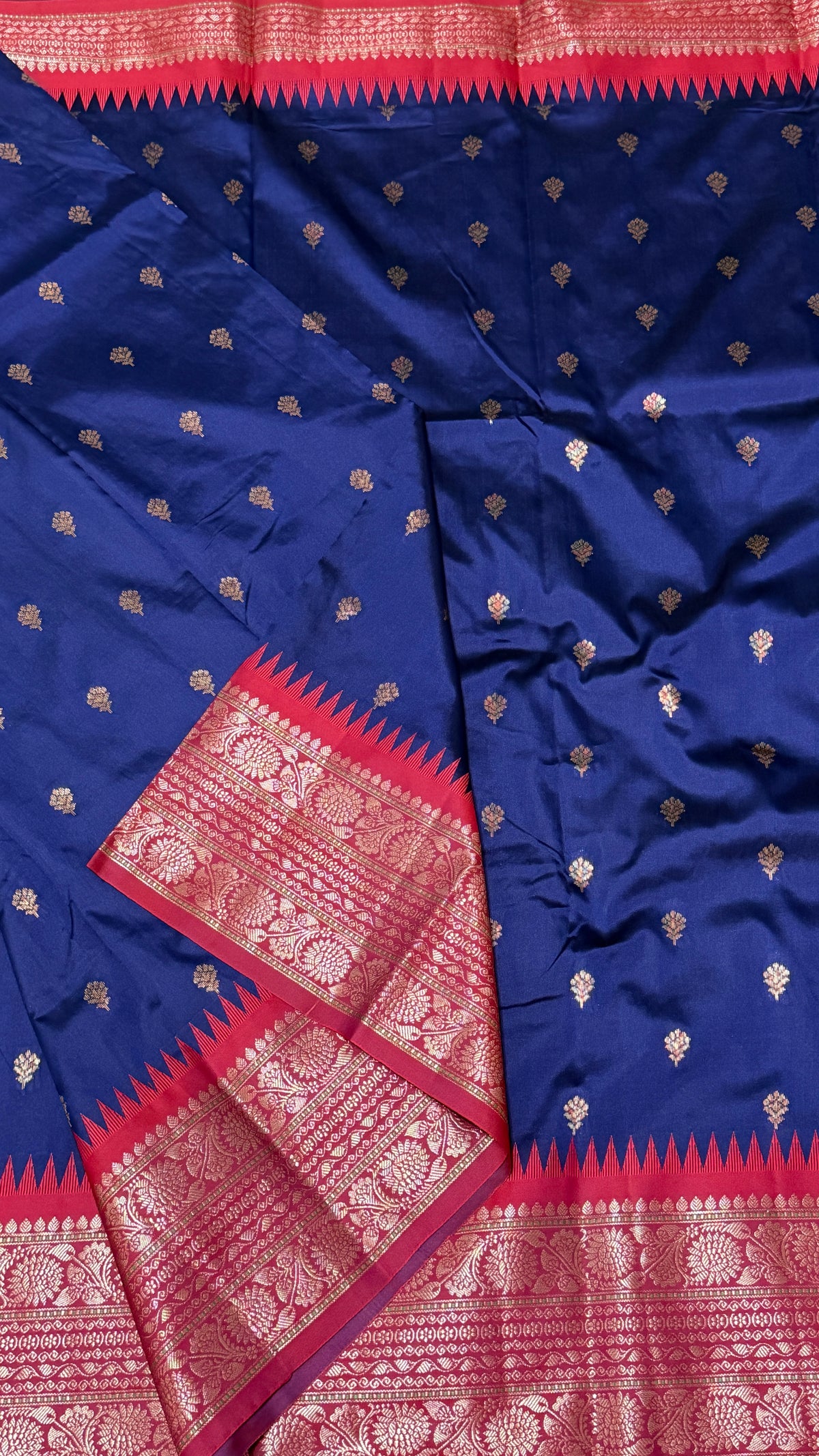 Navy Blue Semi Silk Saree