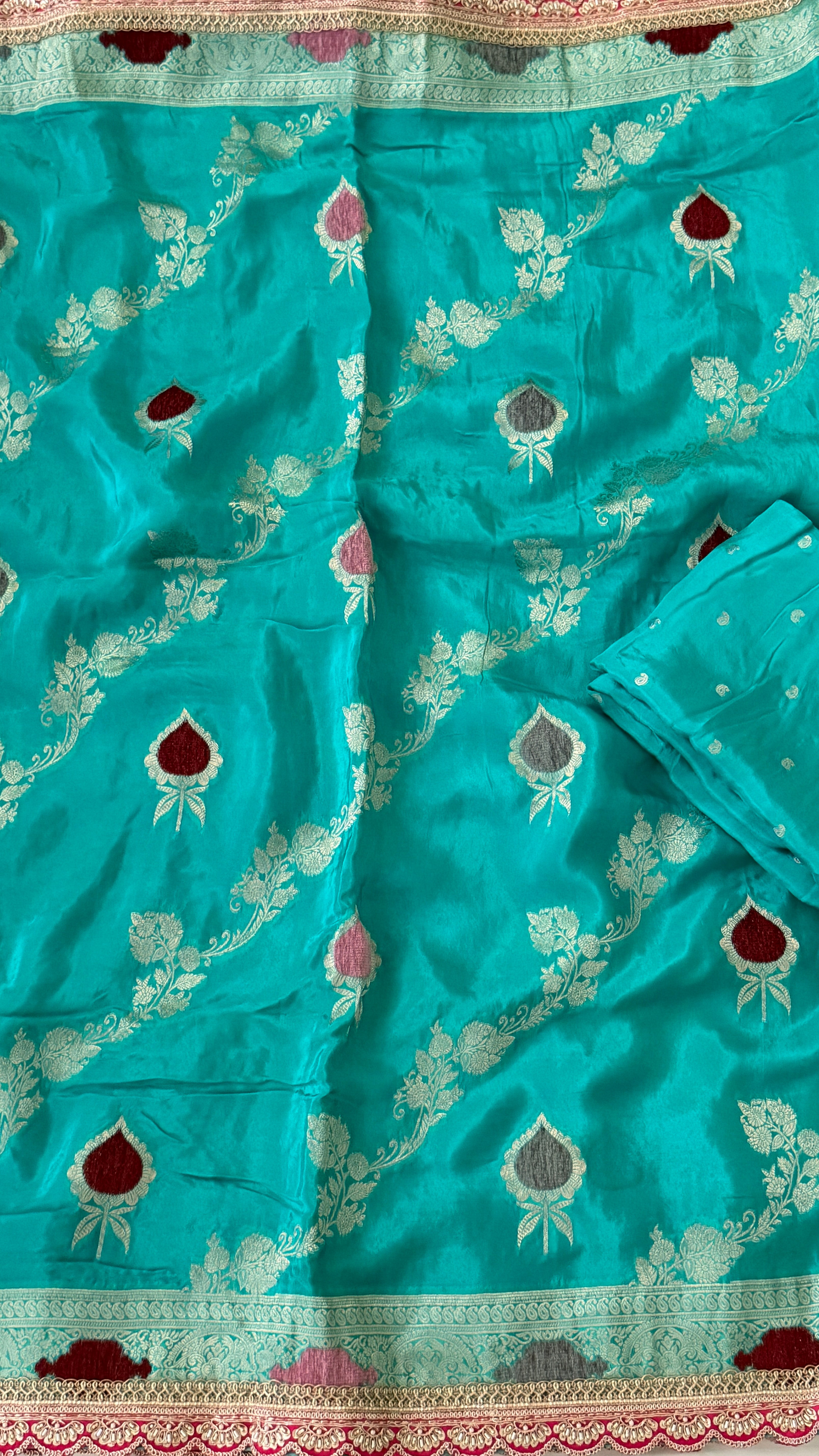 Blue Munga Silk Saree
