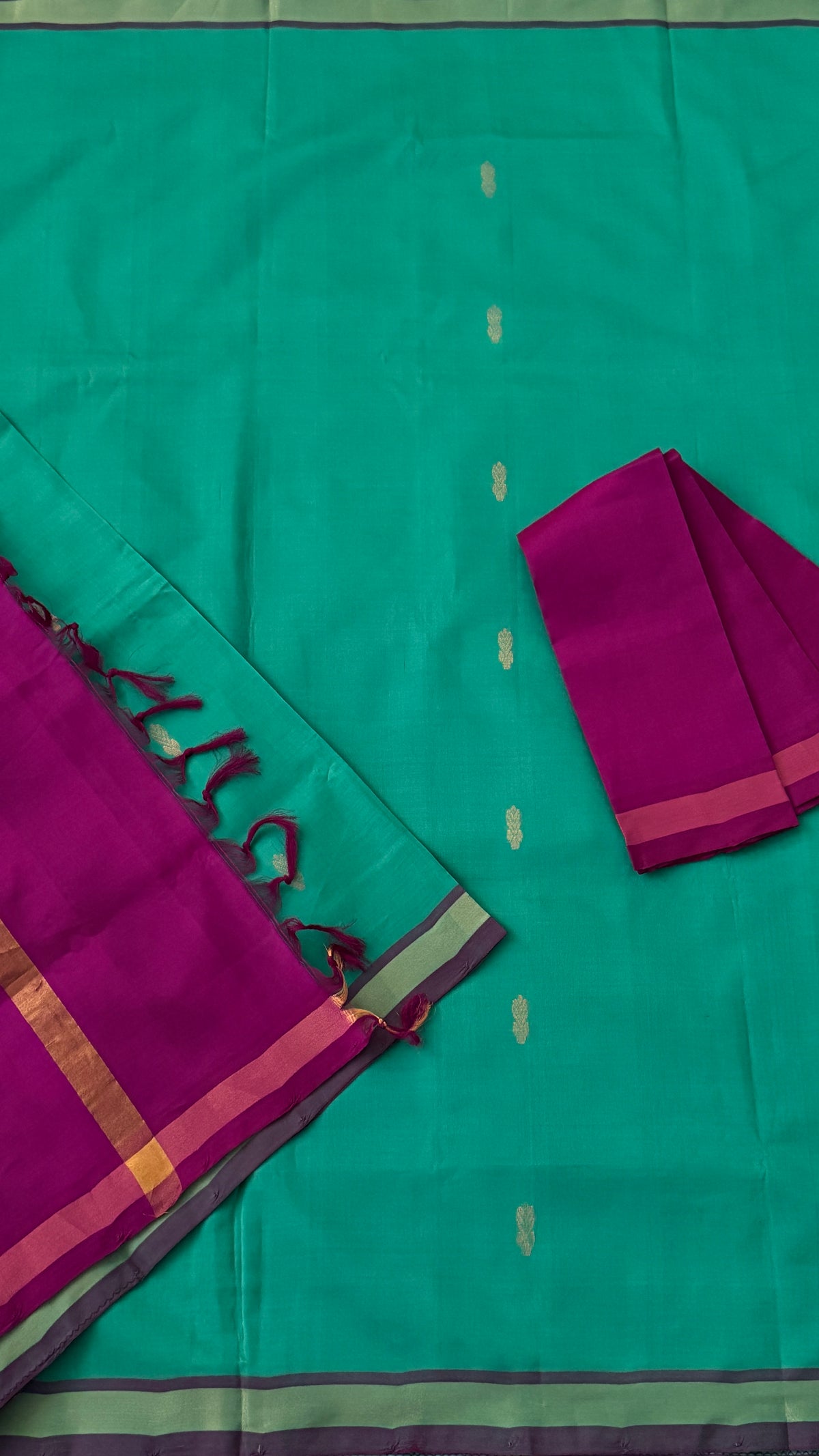 Teal Venkatagiri Seiko Saree