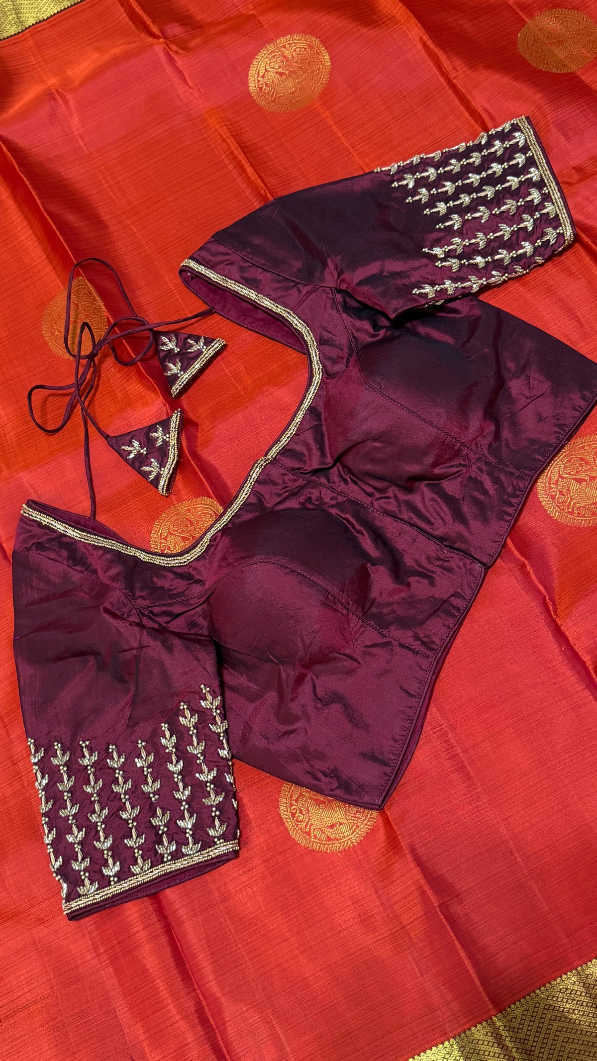 Wine-Plum Pure Silk Blouse