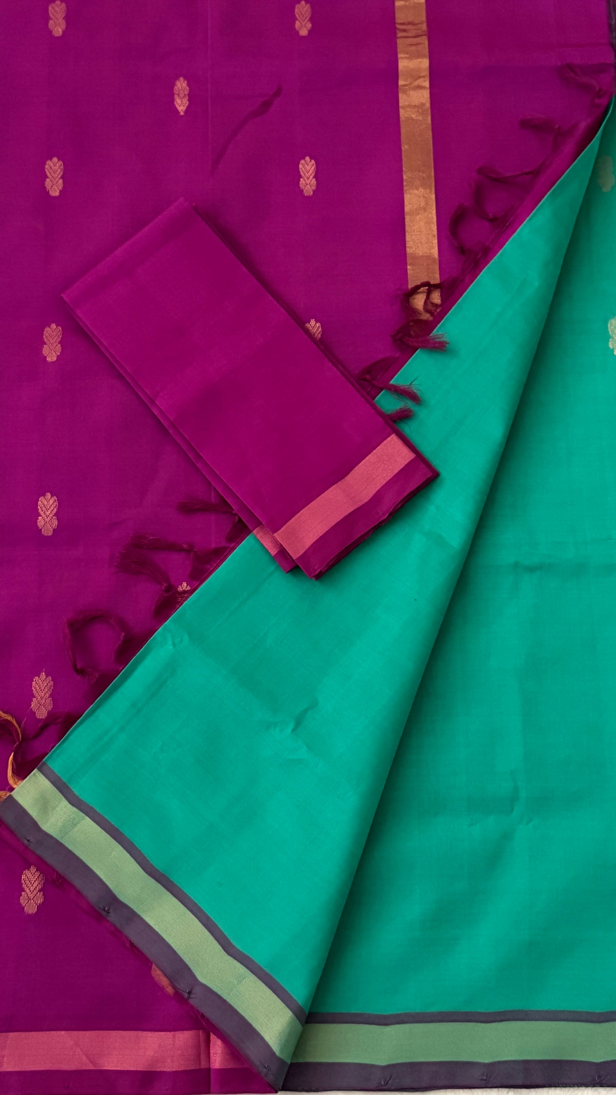 Teal Venkatagiri Seiko Saree