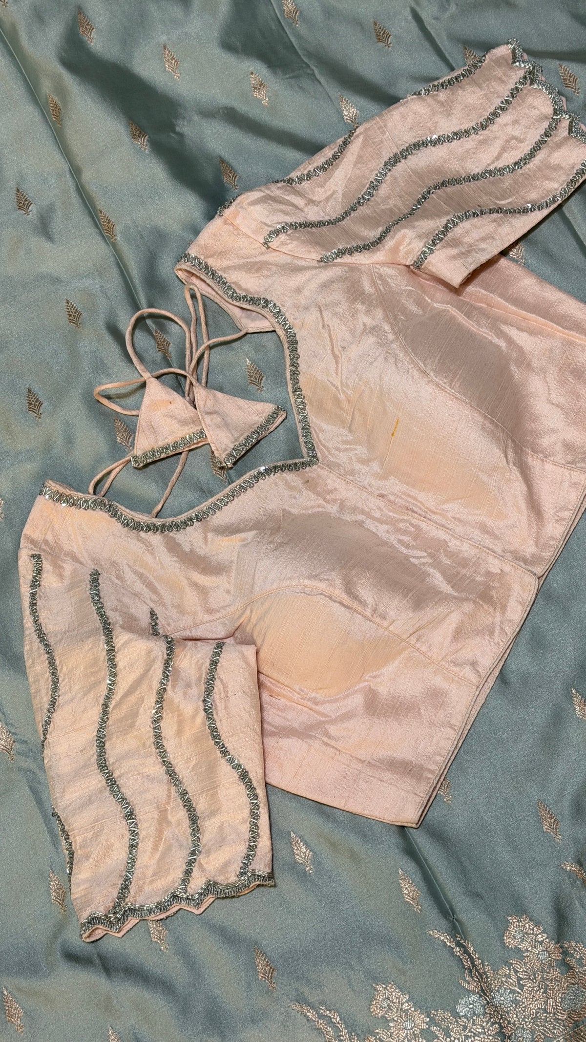 Blush Pink Raw Silk Blouse