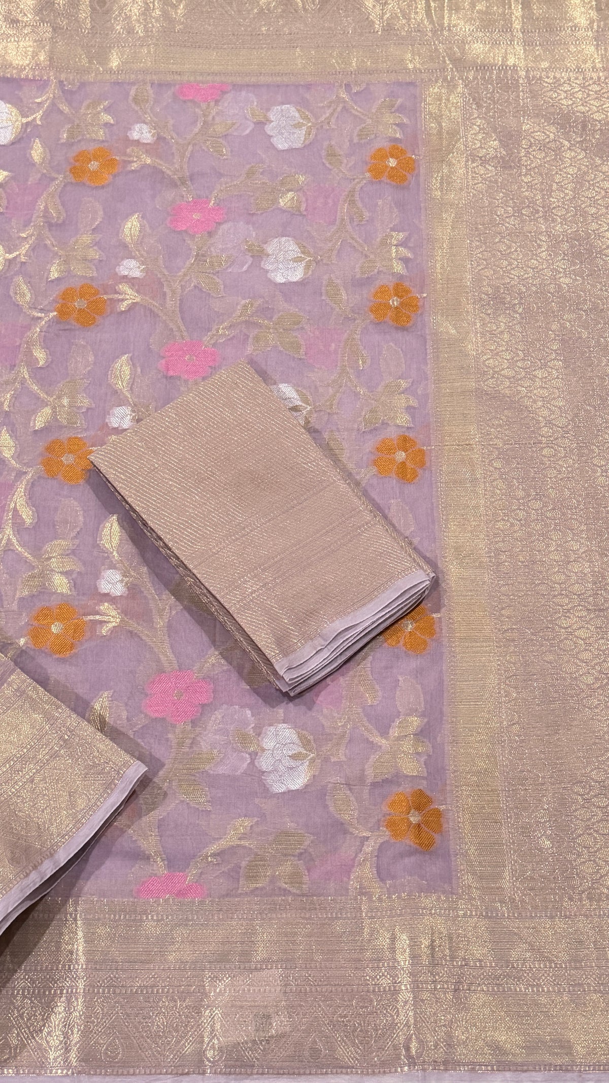 Lavender Chanderi Silk Saree