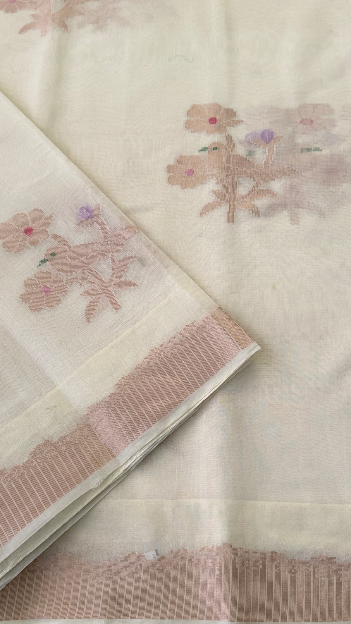 Cream Cotton Silk Saree