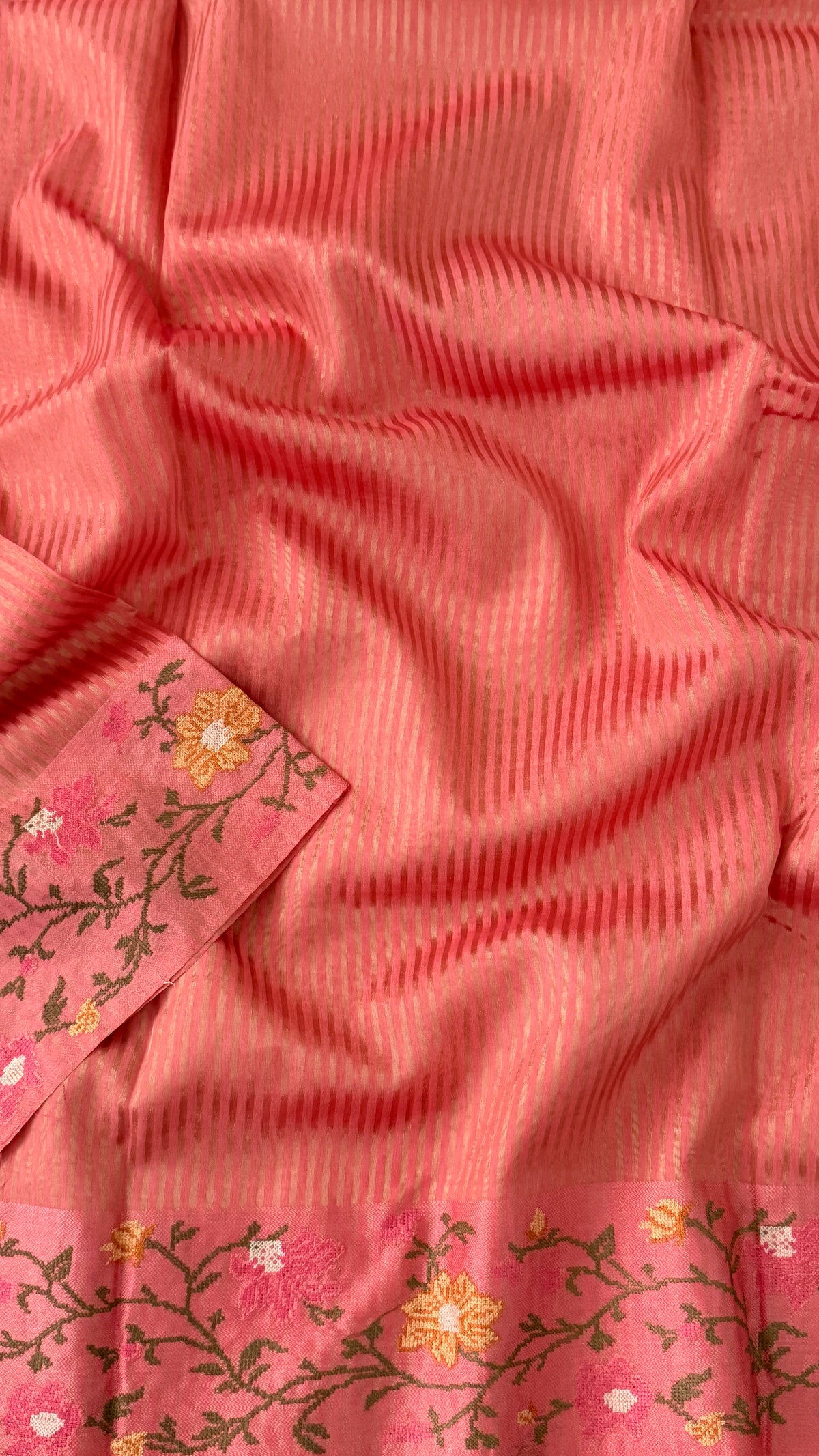 Coral Tissue Silk Saree