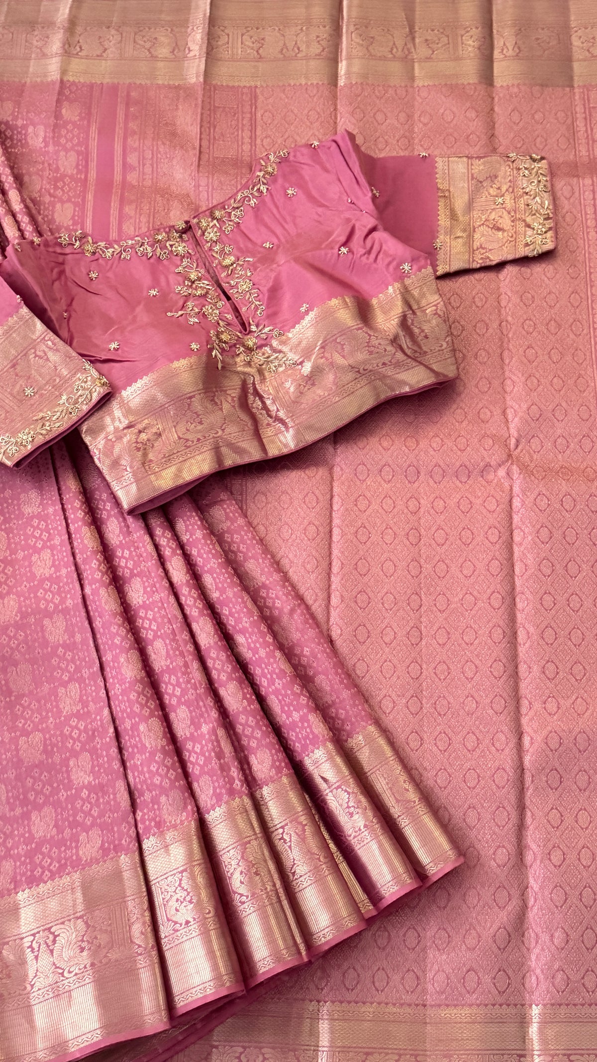 Lavender Kanchi Silk Saree