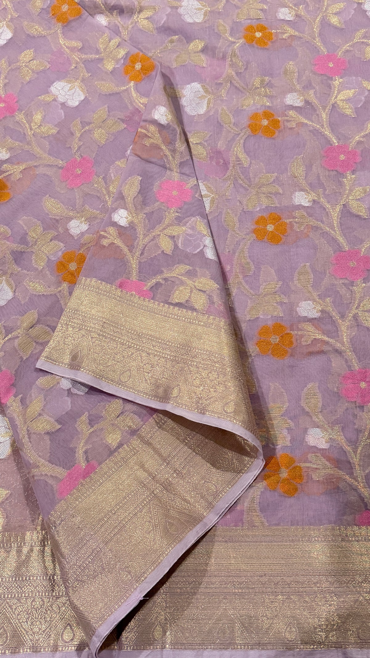 Lavender Chanderi Silk Saree