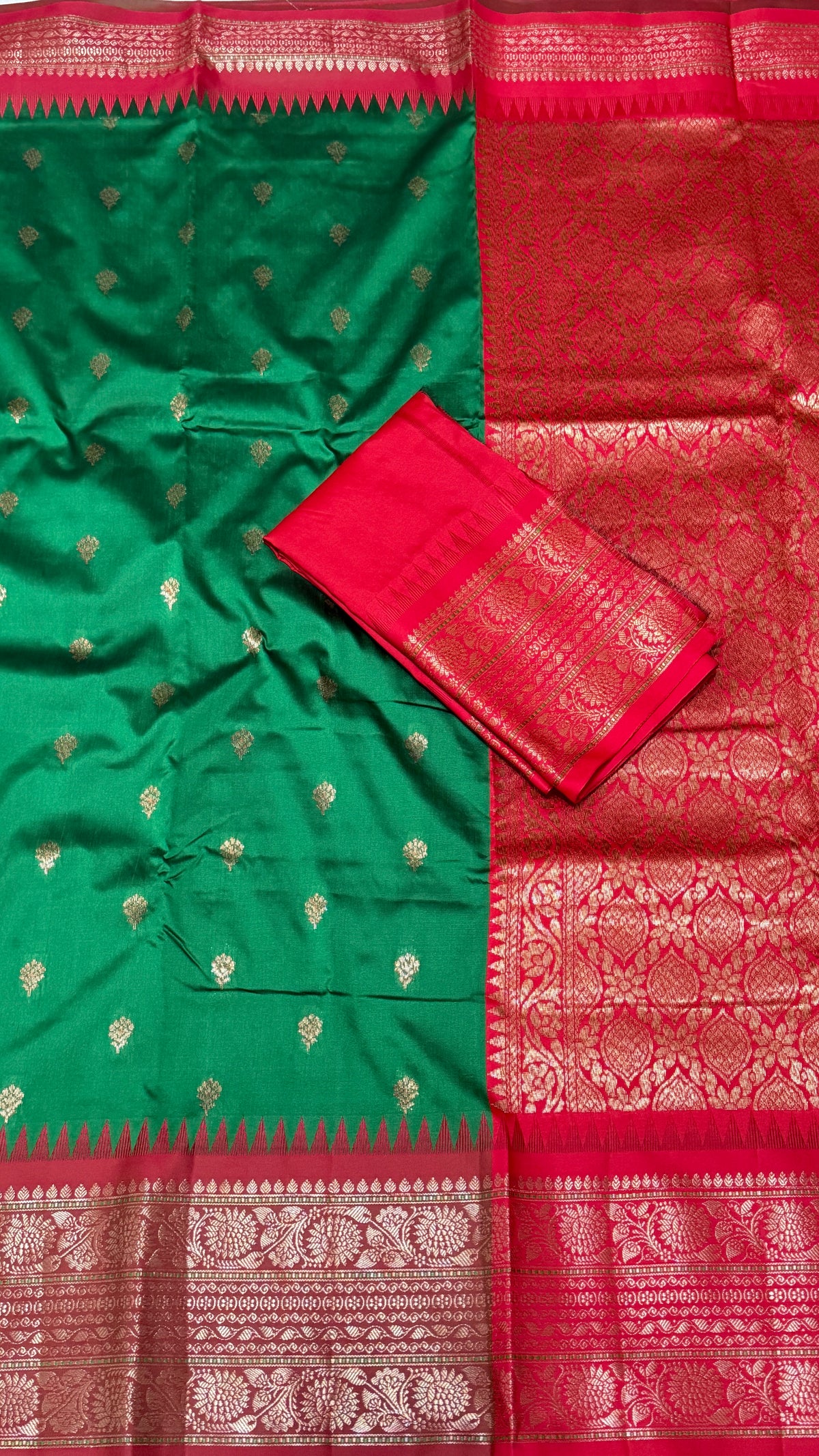 Green Semi-Silk Saree
