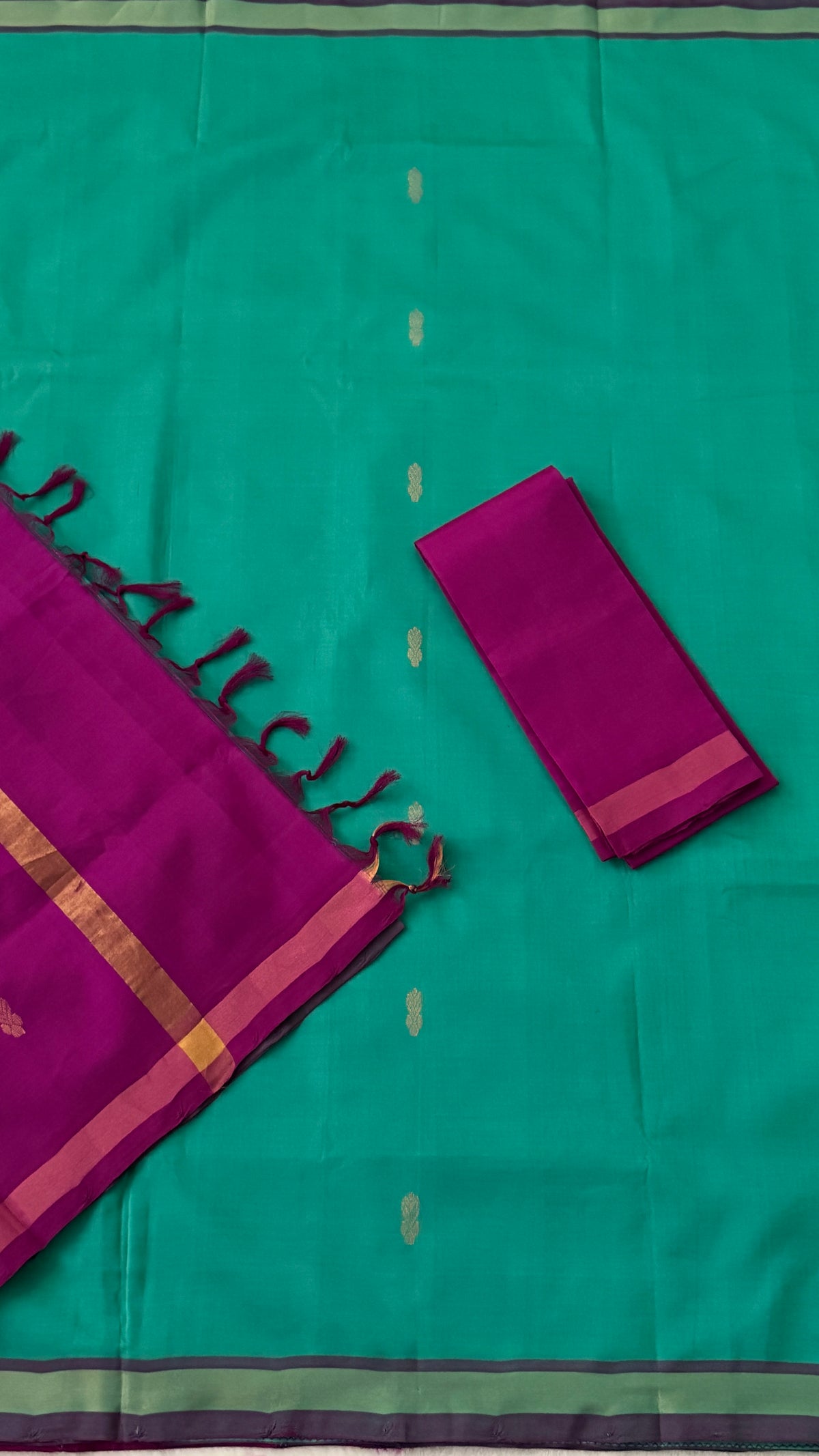 Teal Venkatagiri Seiko Saree