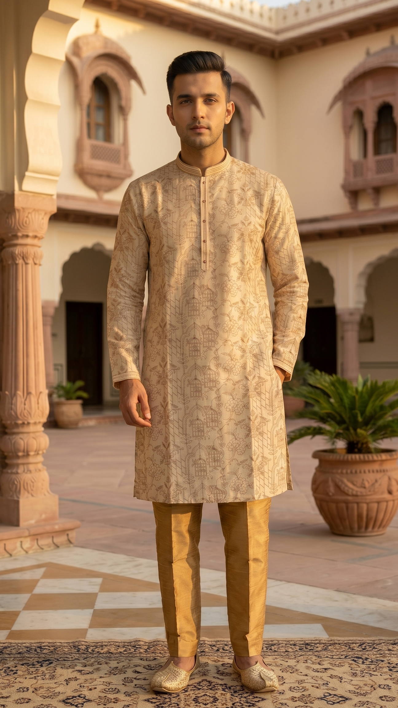 Elegant Off-White Kurta Set