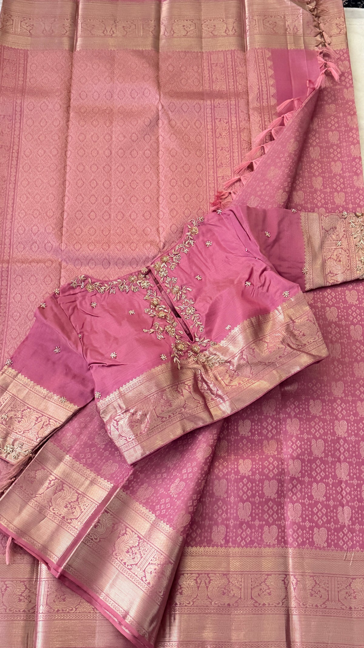 Lavender Kanchi Silk Saree