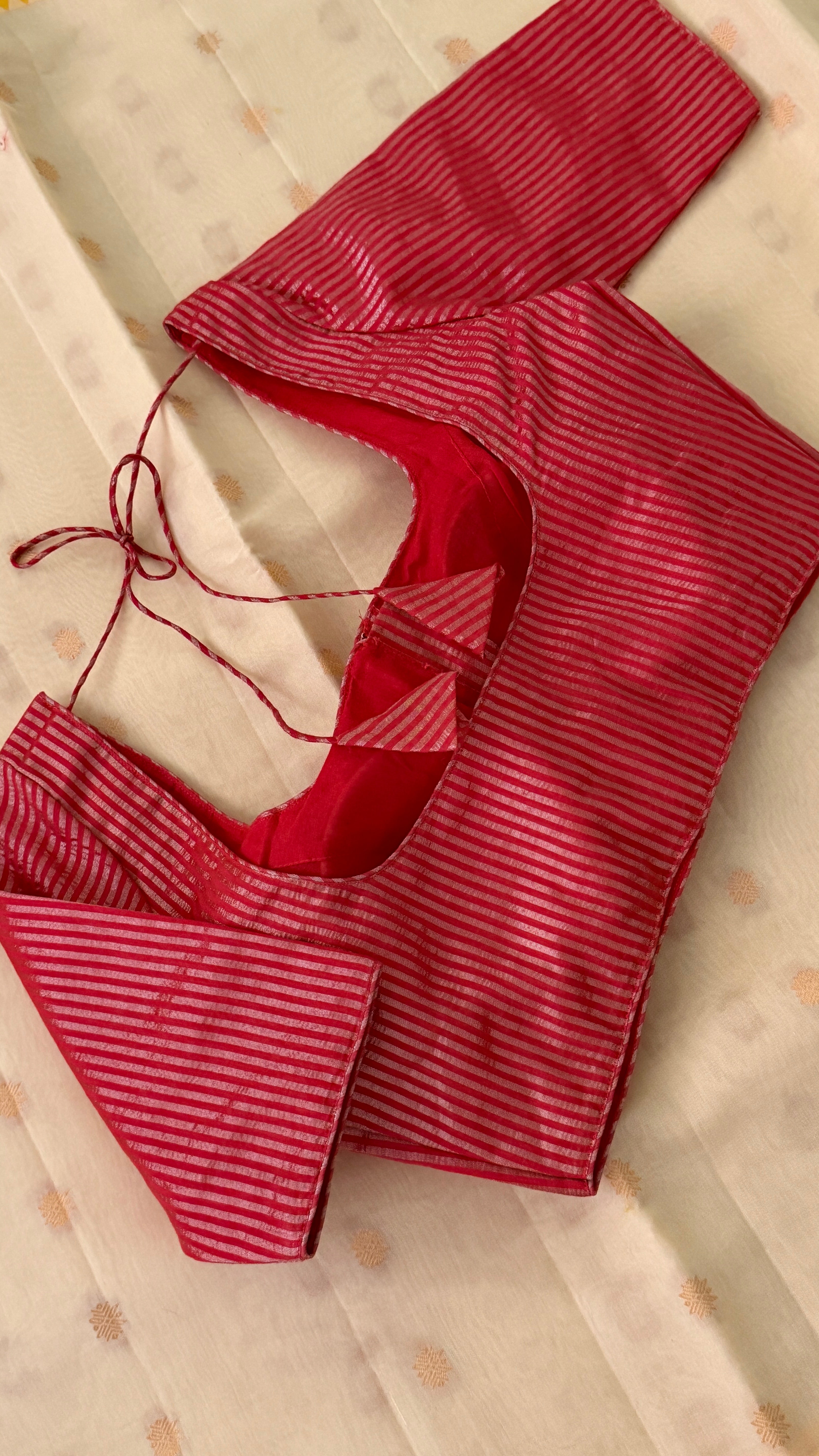 Red & Gold Stripe Blouse