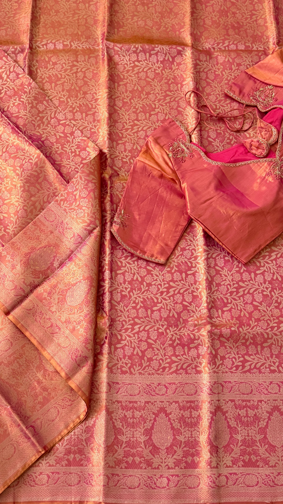 Rose Pink Kanchi Silk Saree