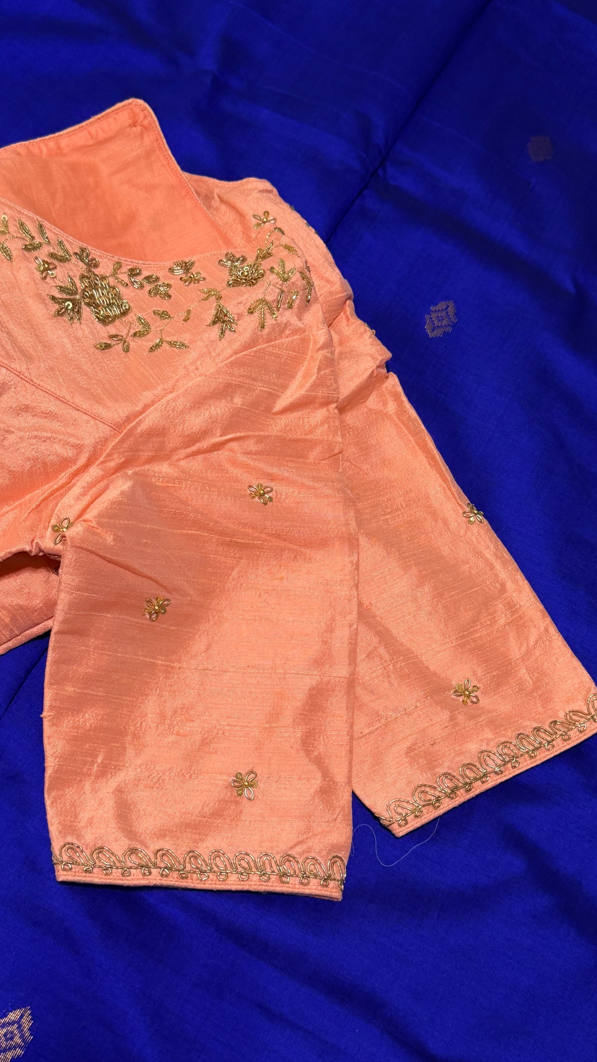 Peach Raw Silk Blouse