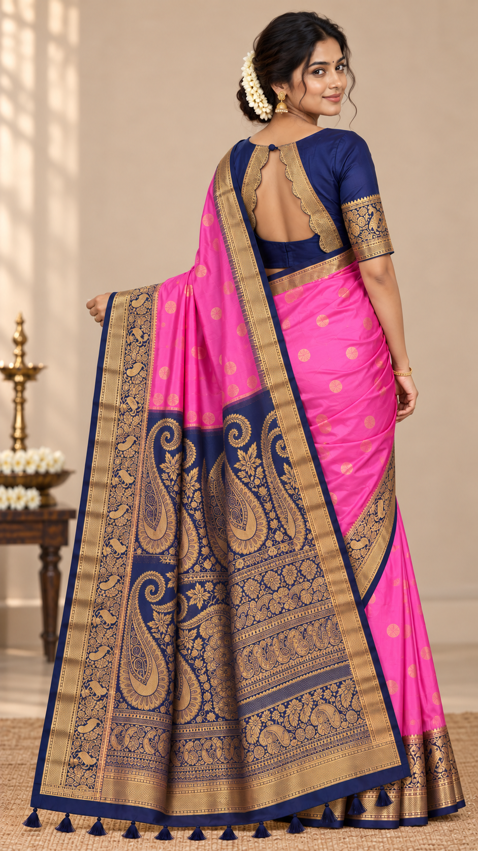 Pink Kanchi Silk Saree