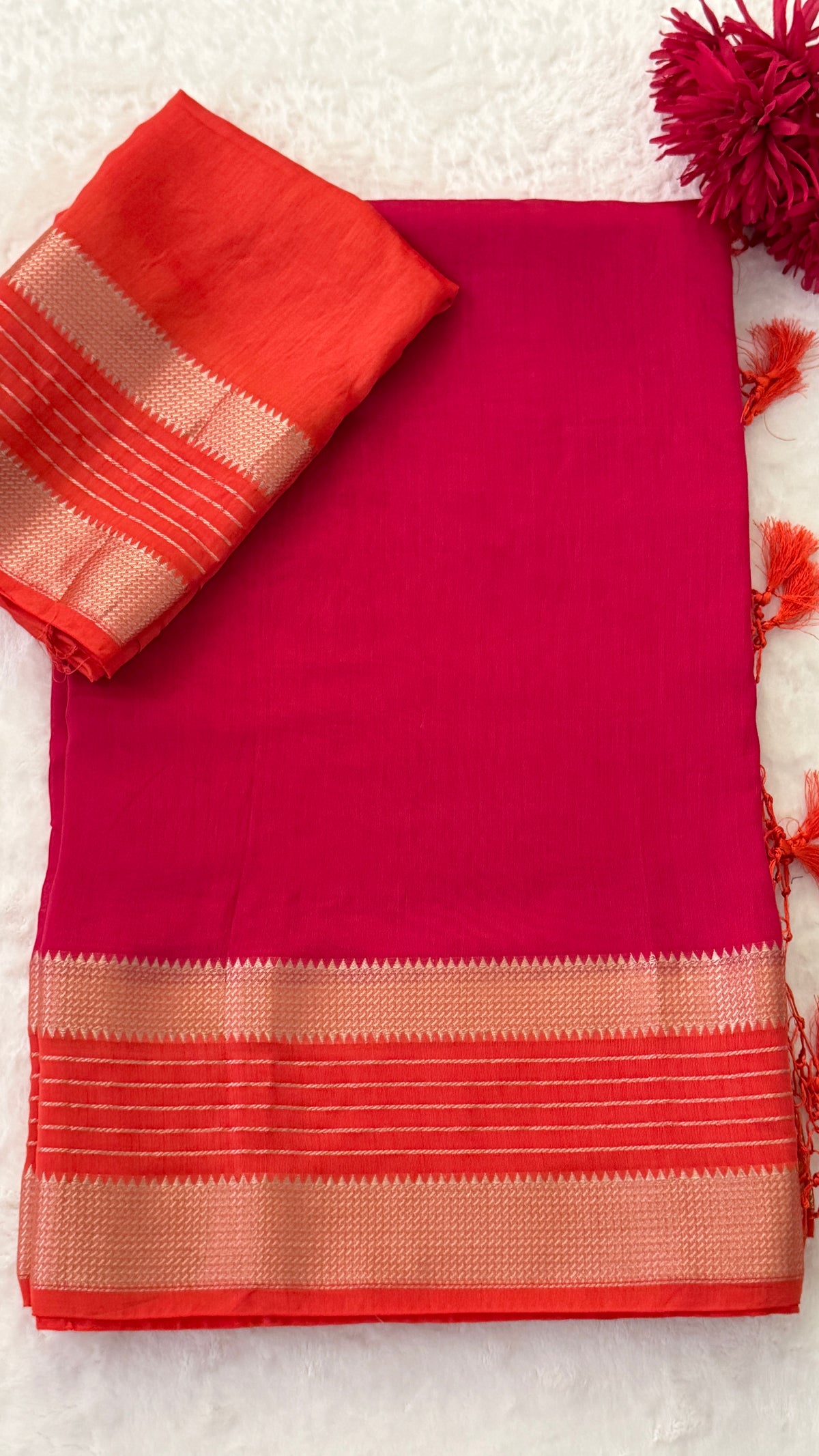 Red Soft Cotton Saree