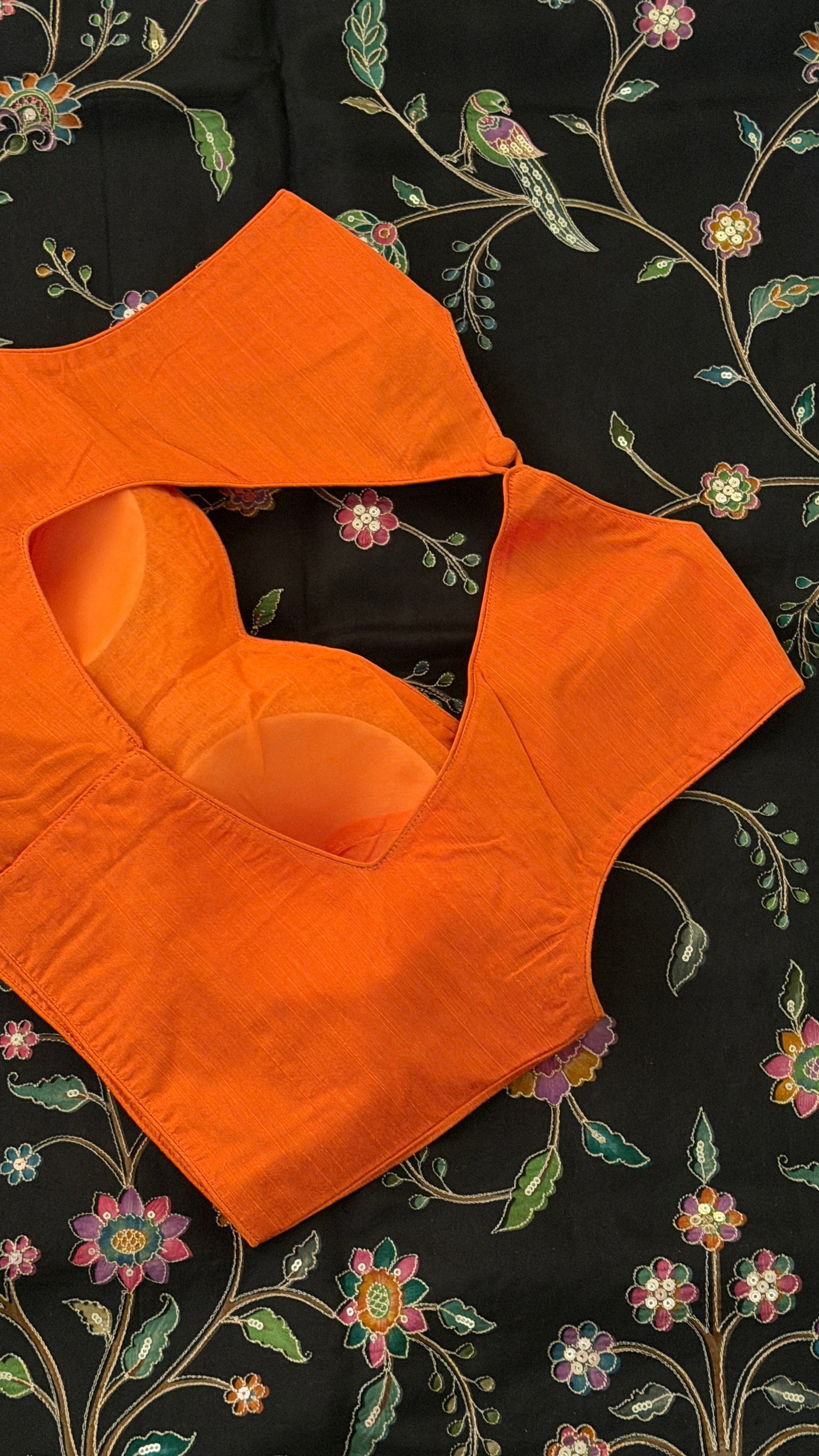 Orange Sleeveless Blouse