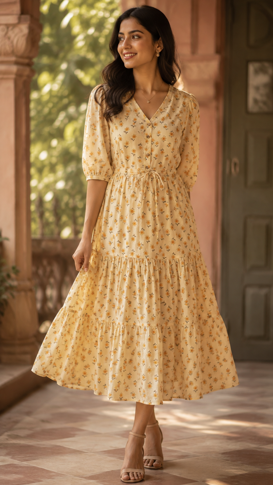 Yellow Cotton Midi
