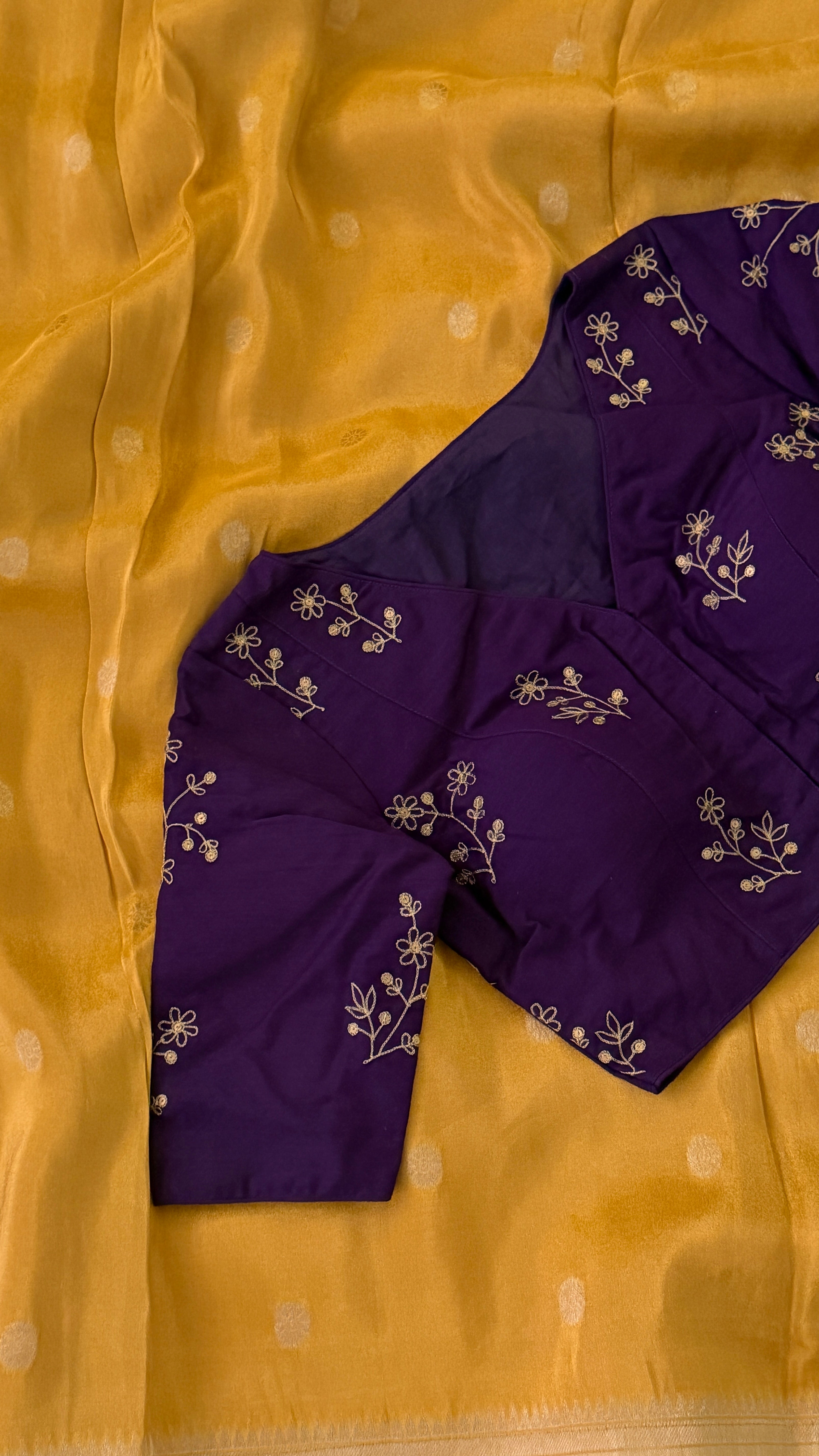 Violet High-V Bouquet Blouse