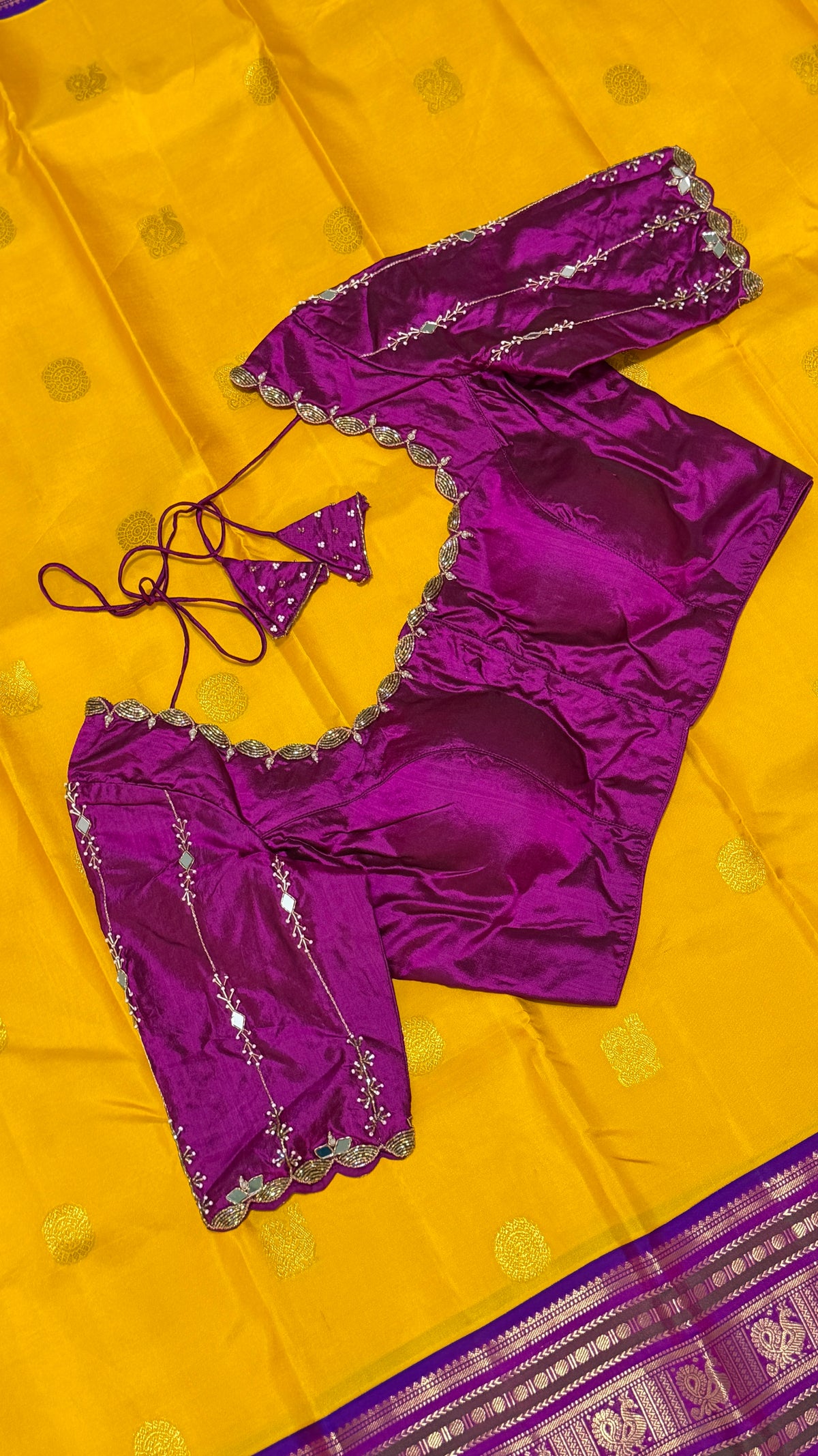 Magenta Pure Silk Blouse