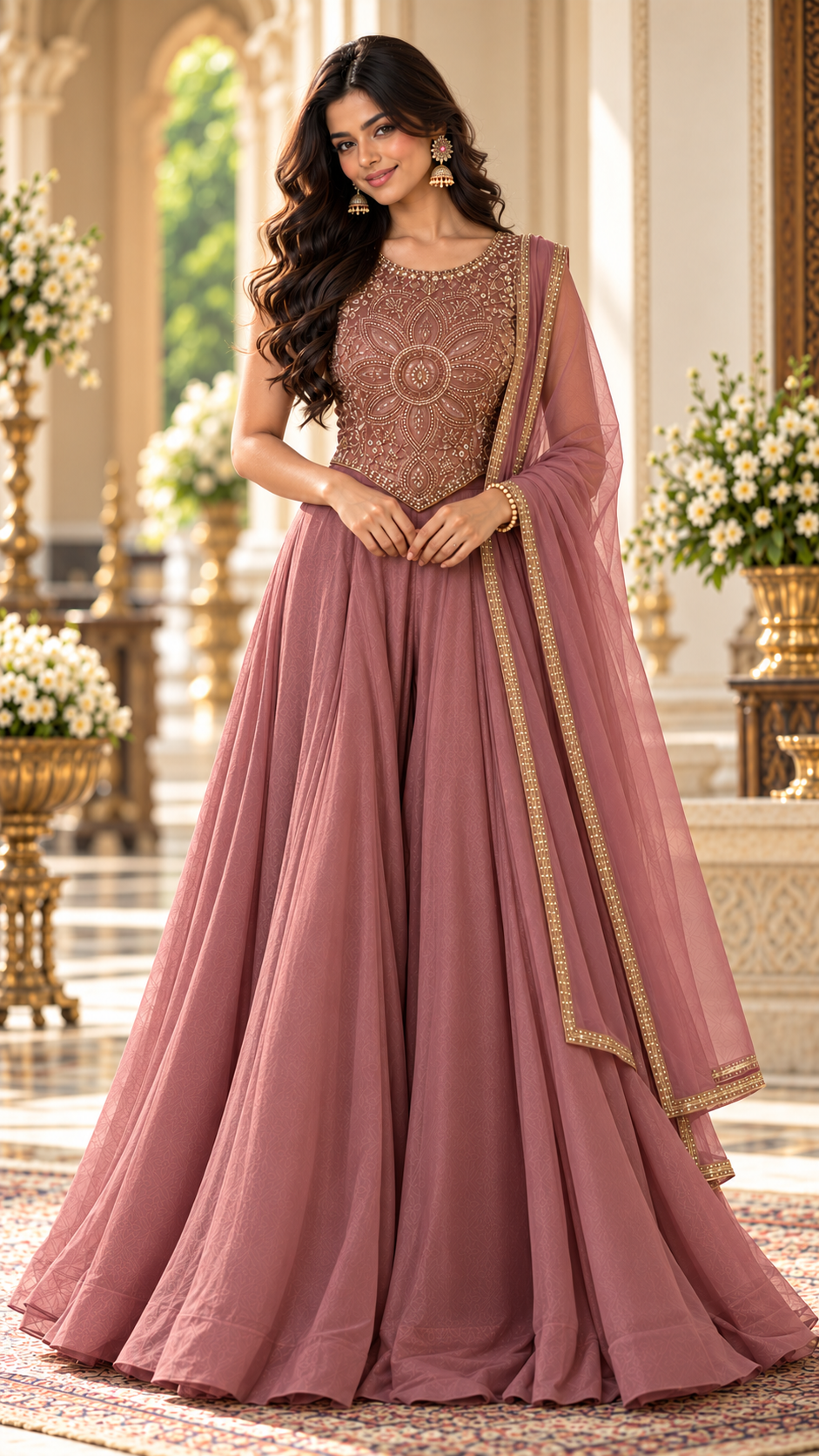 Mauve Tissue Silk Corset Suit