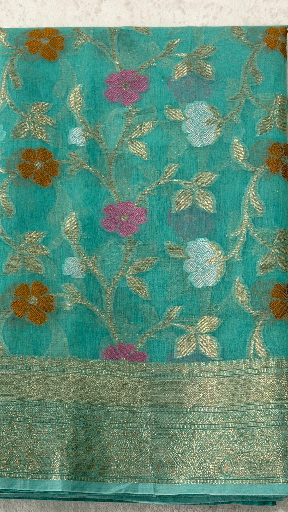 Blue Chanderi Silk Saree