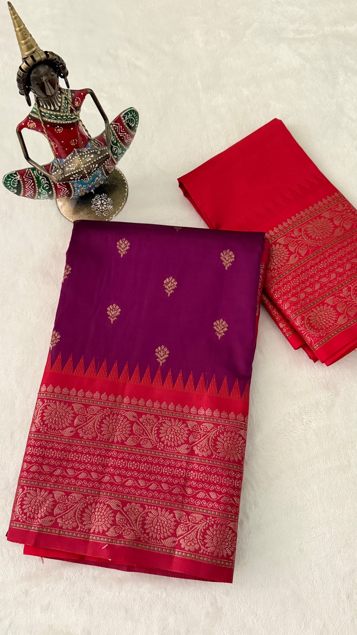 Magenta Semi Silk Saree