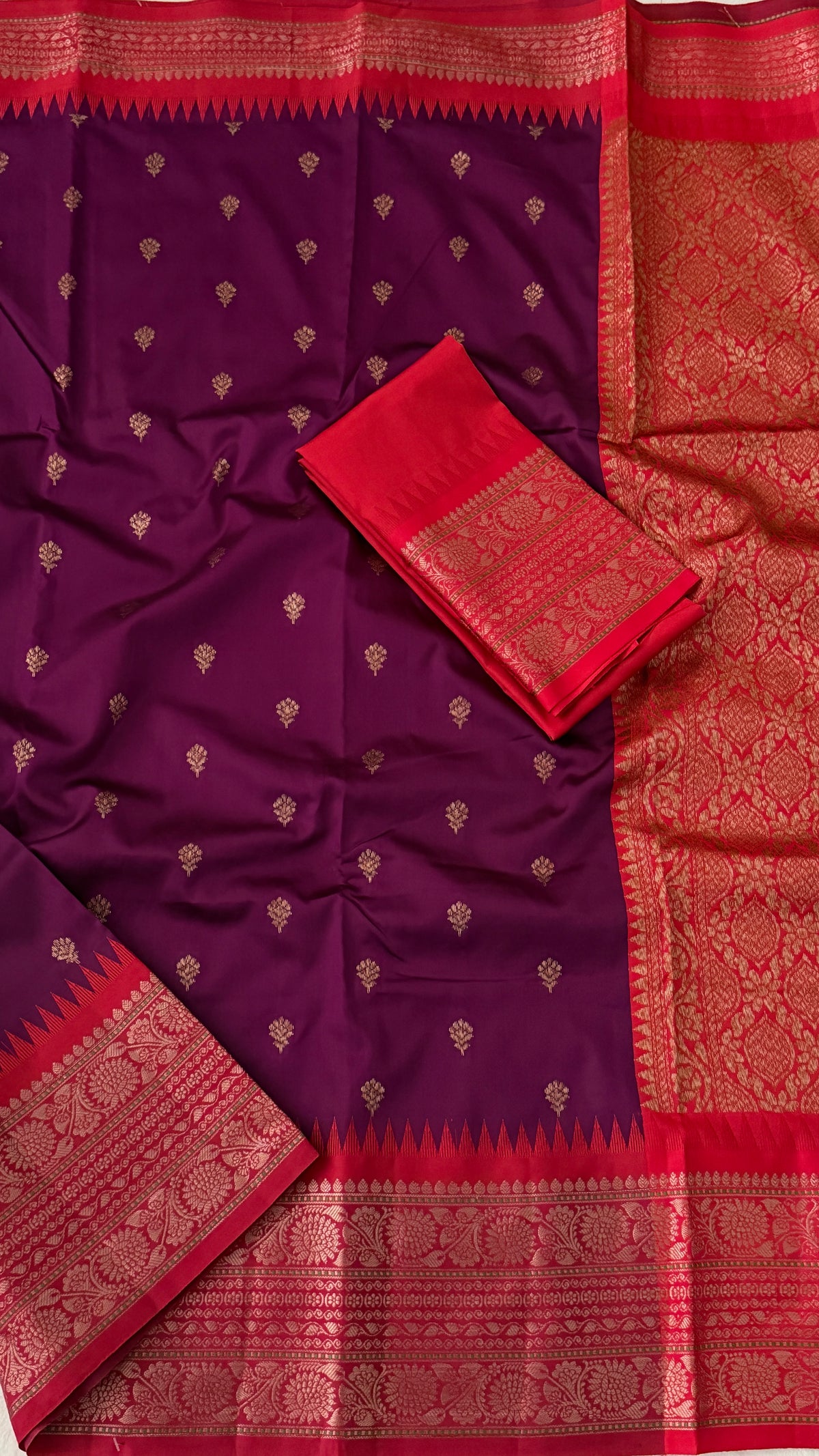 Magenta Semi Silk Saree