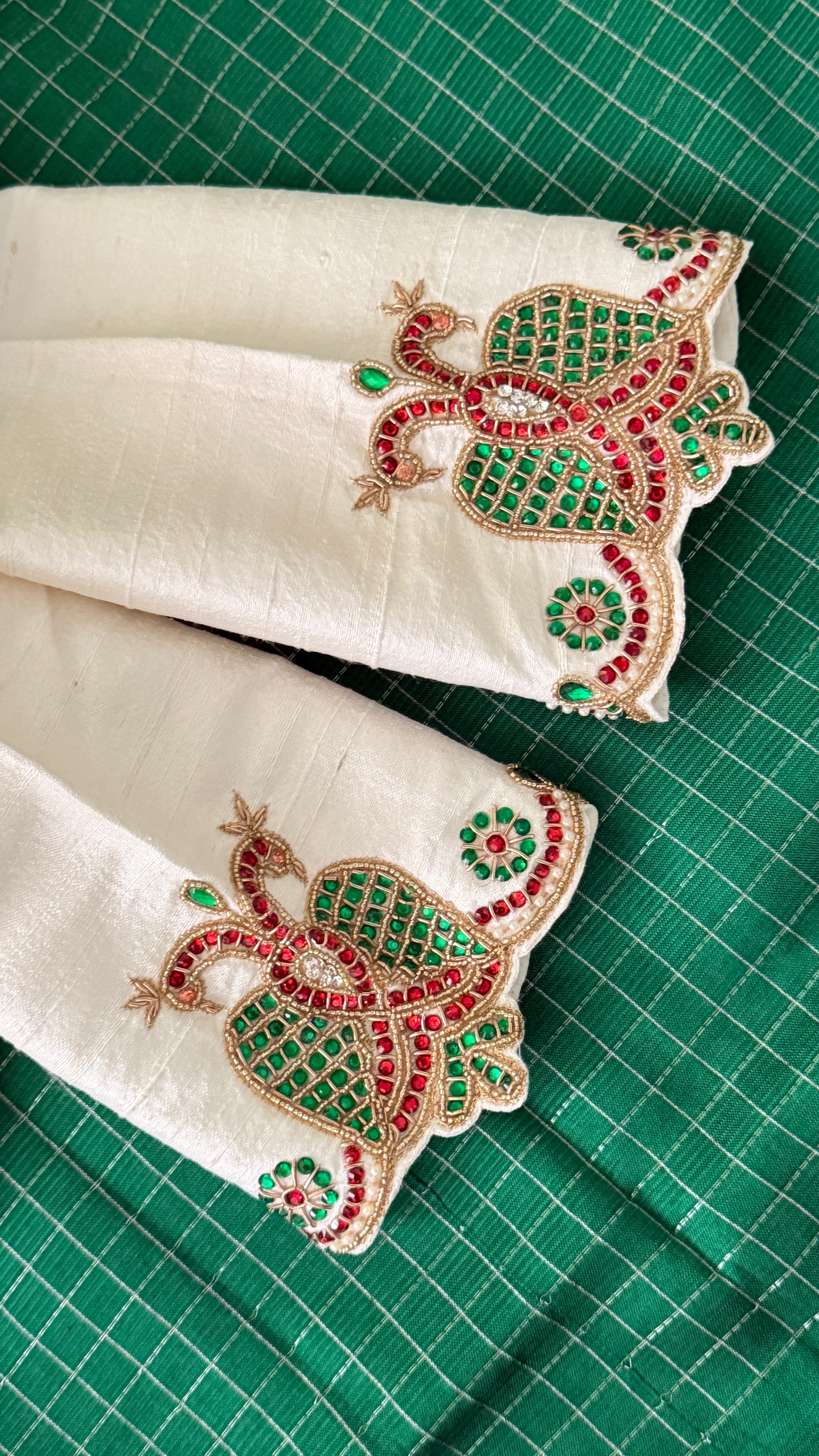 White High-Neck Jewel Blouse