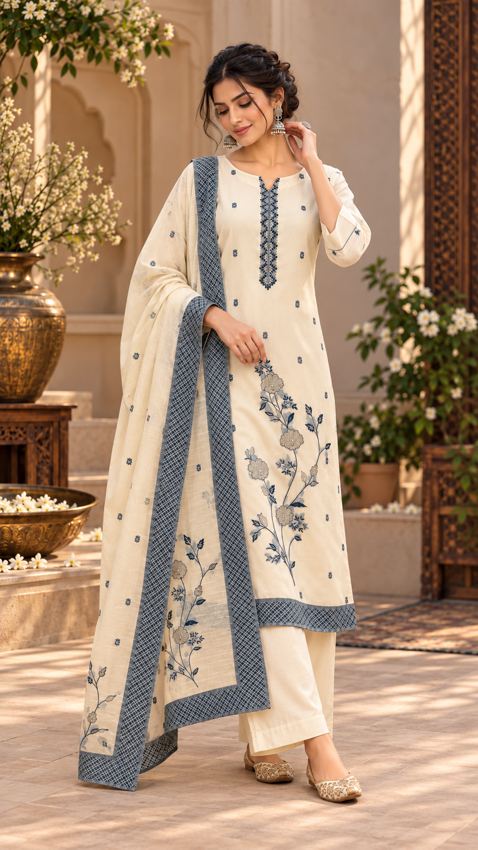 Beige Linen Suit