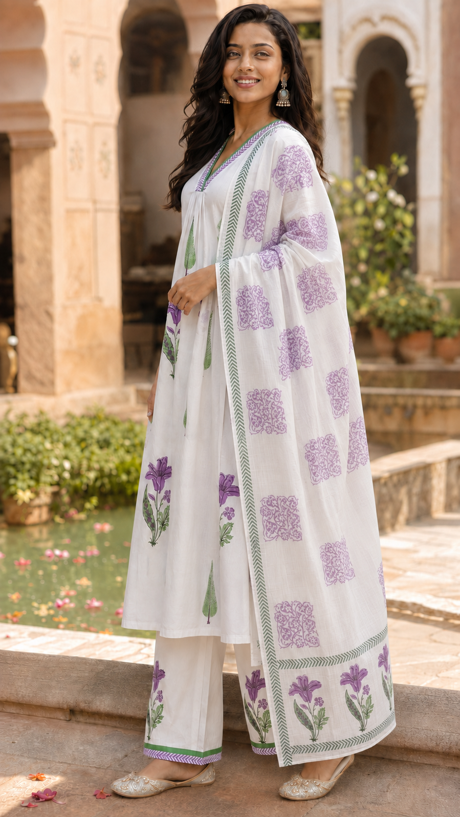White Cotton Salwar Suit