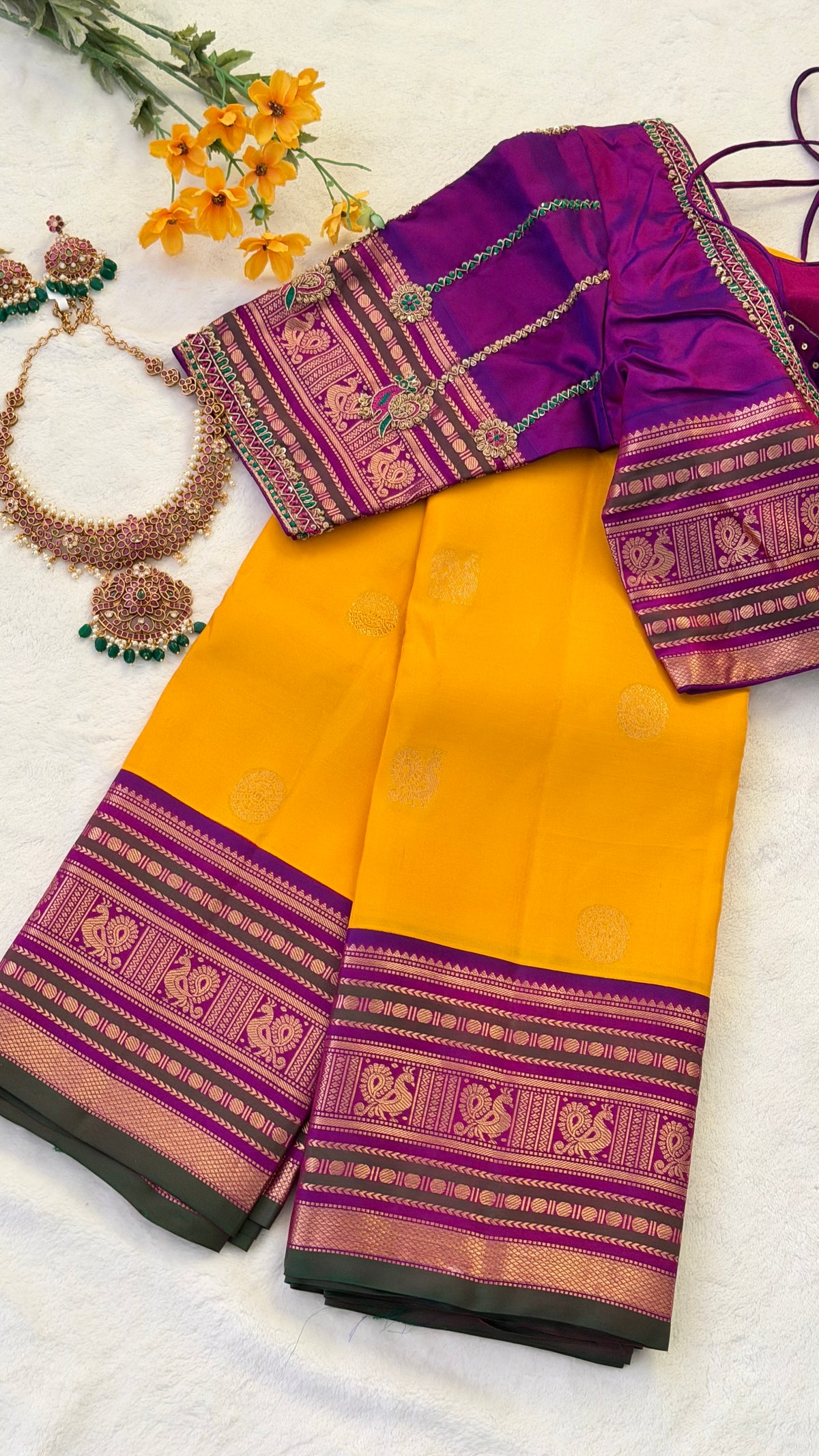 Yellow Kanchi Silk Saree