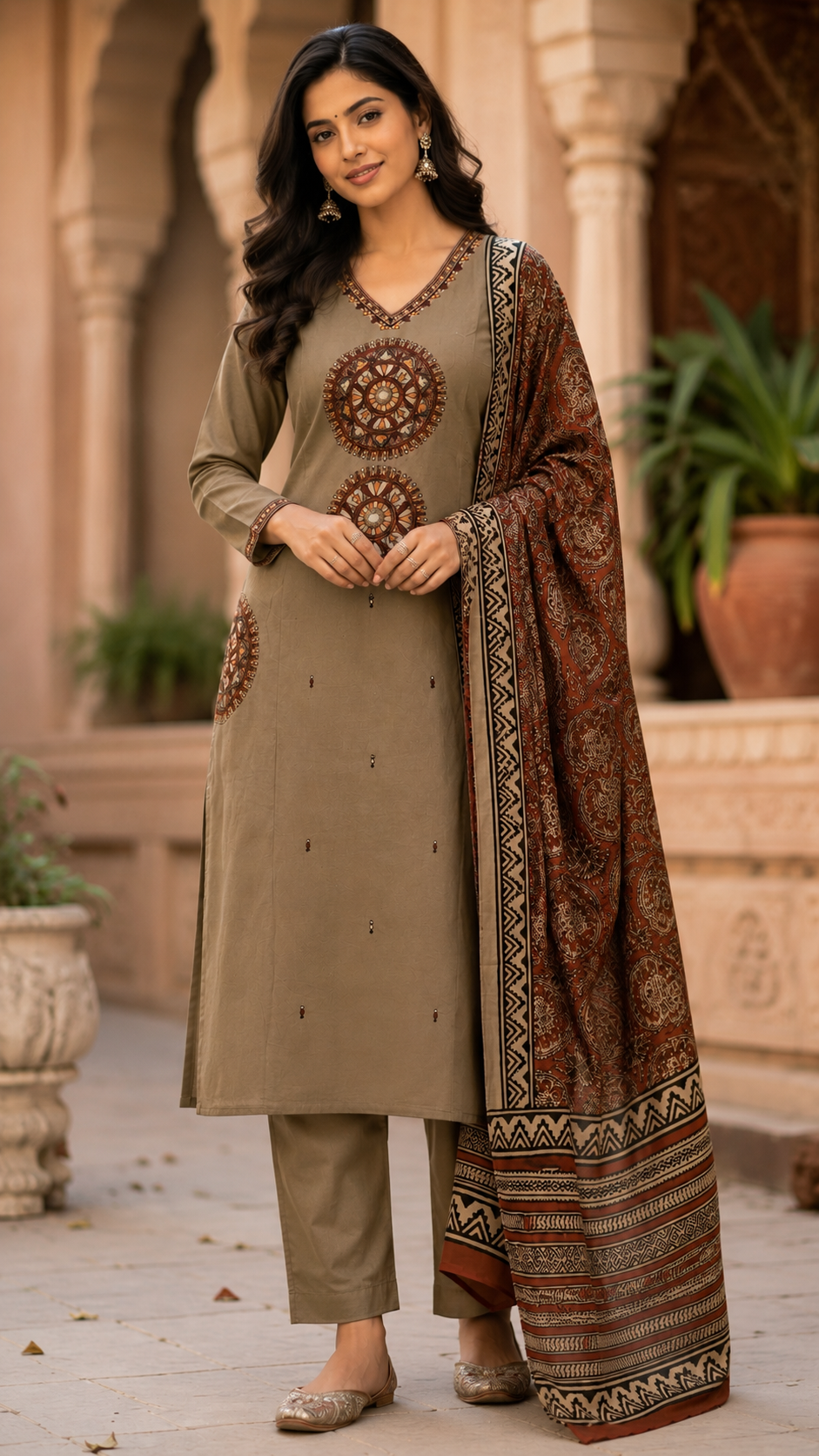 Ash Grey Cotton Salwar Suit