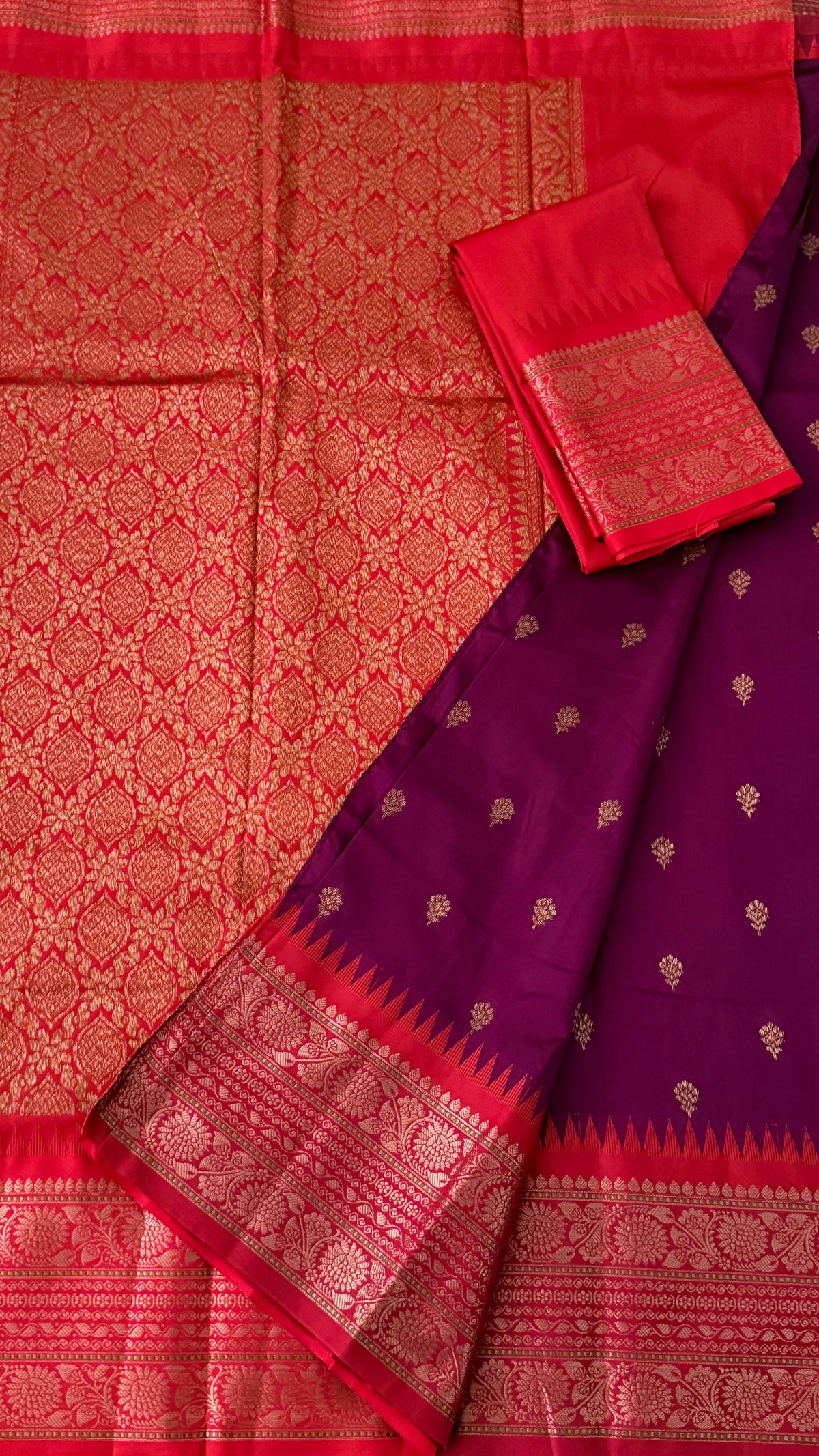 Magenta Semi Silk Saree