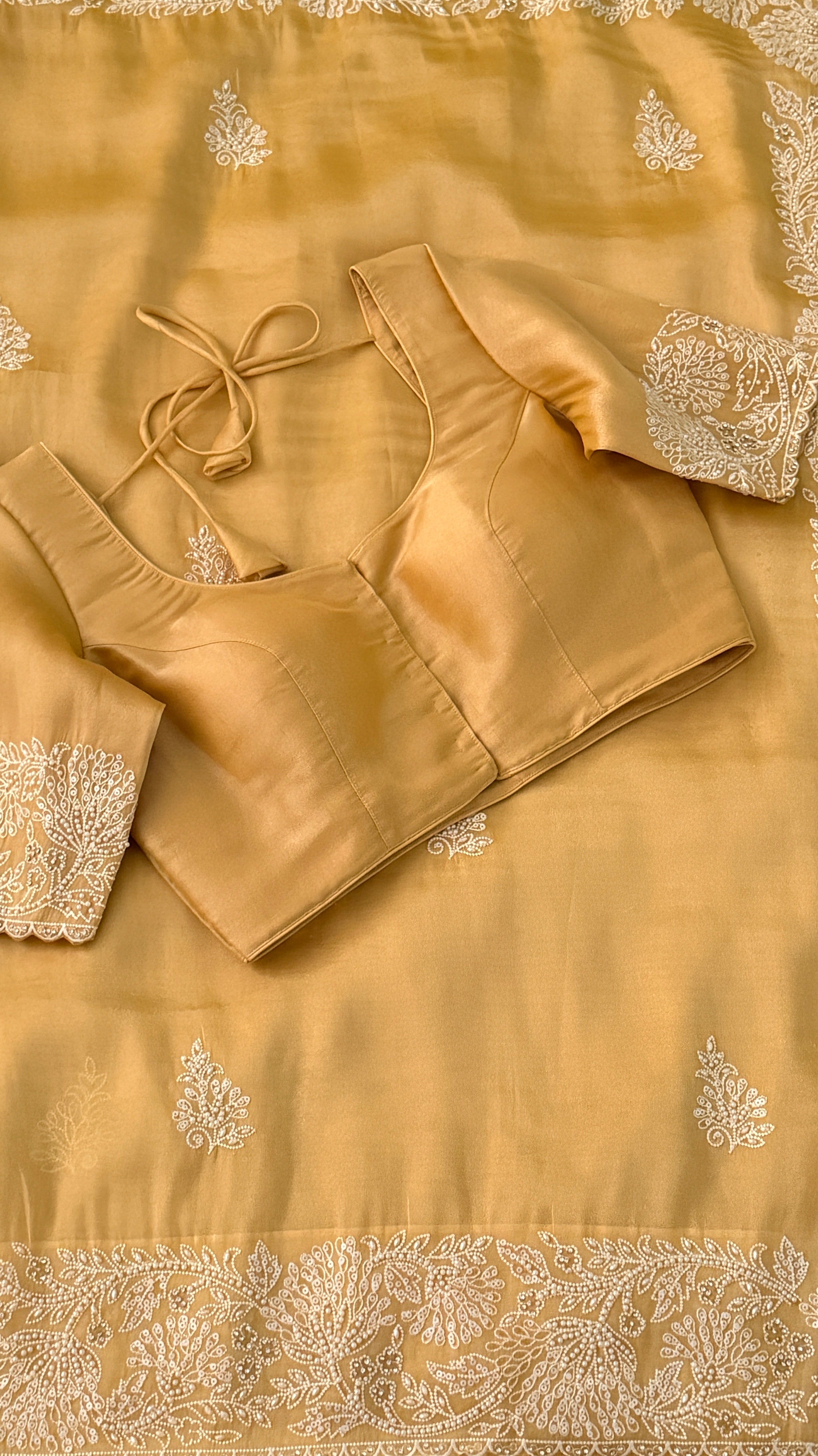 Yellow Shimmer Organza Fancy Saree