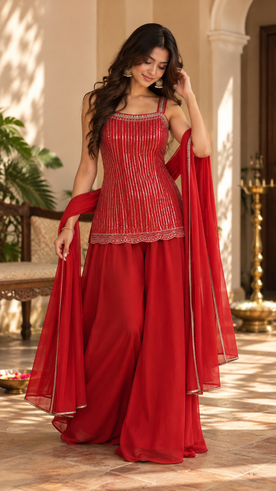 Orange Sharara Suit