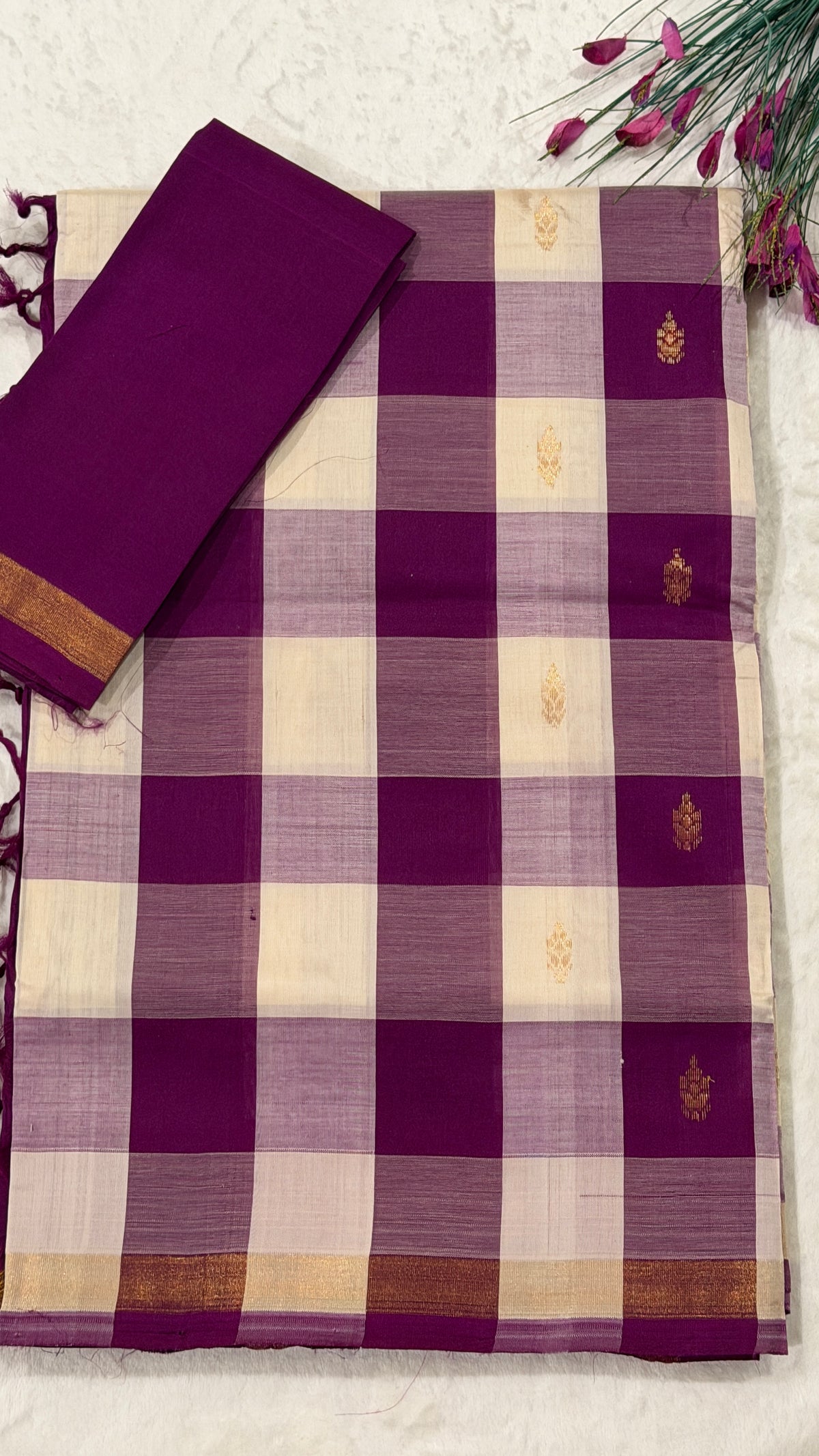 Magenta Venkatagiri Seiko Saree