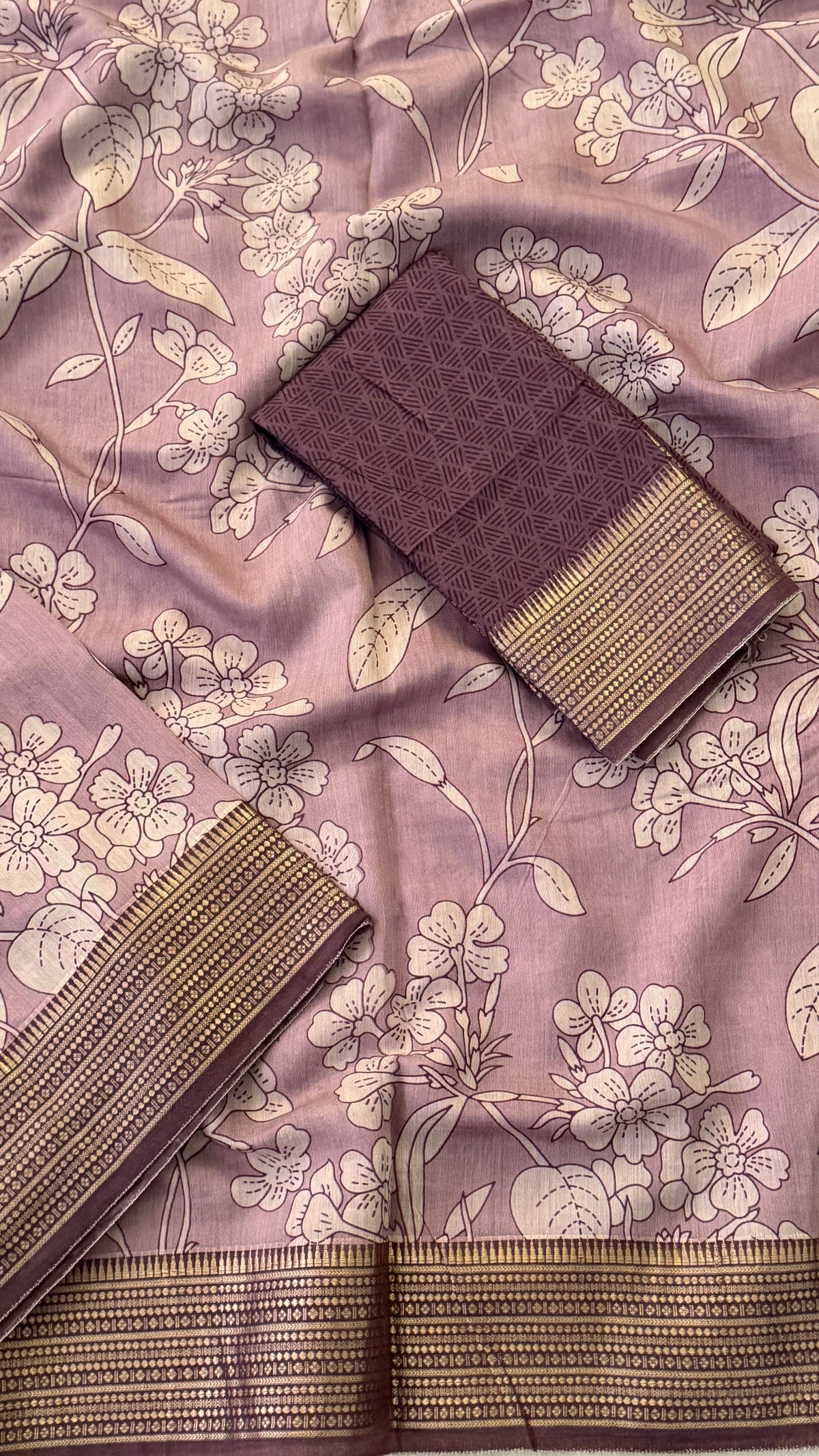 Lavender Soft Cotton Saree