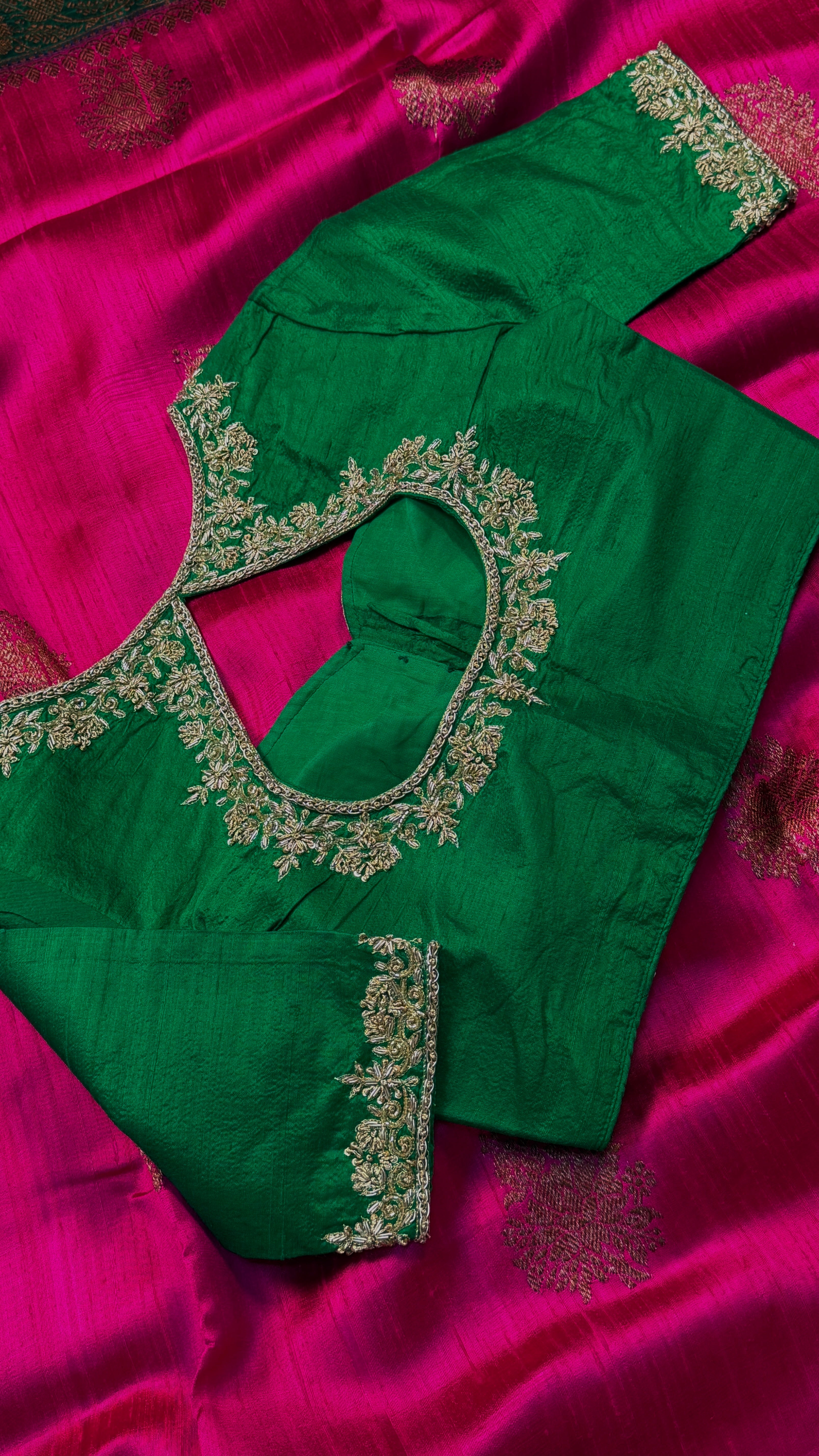 Bottle Green Zardosi Blouse