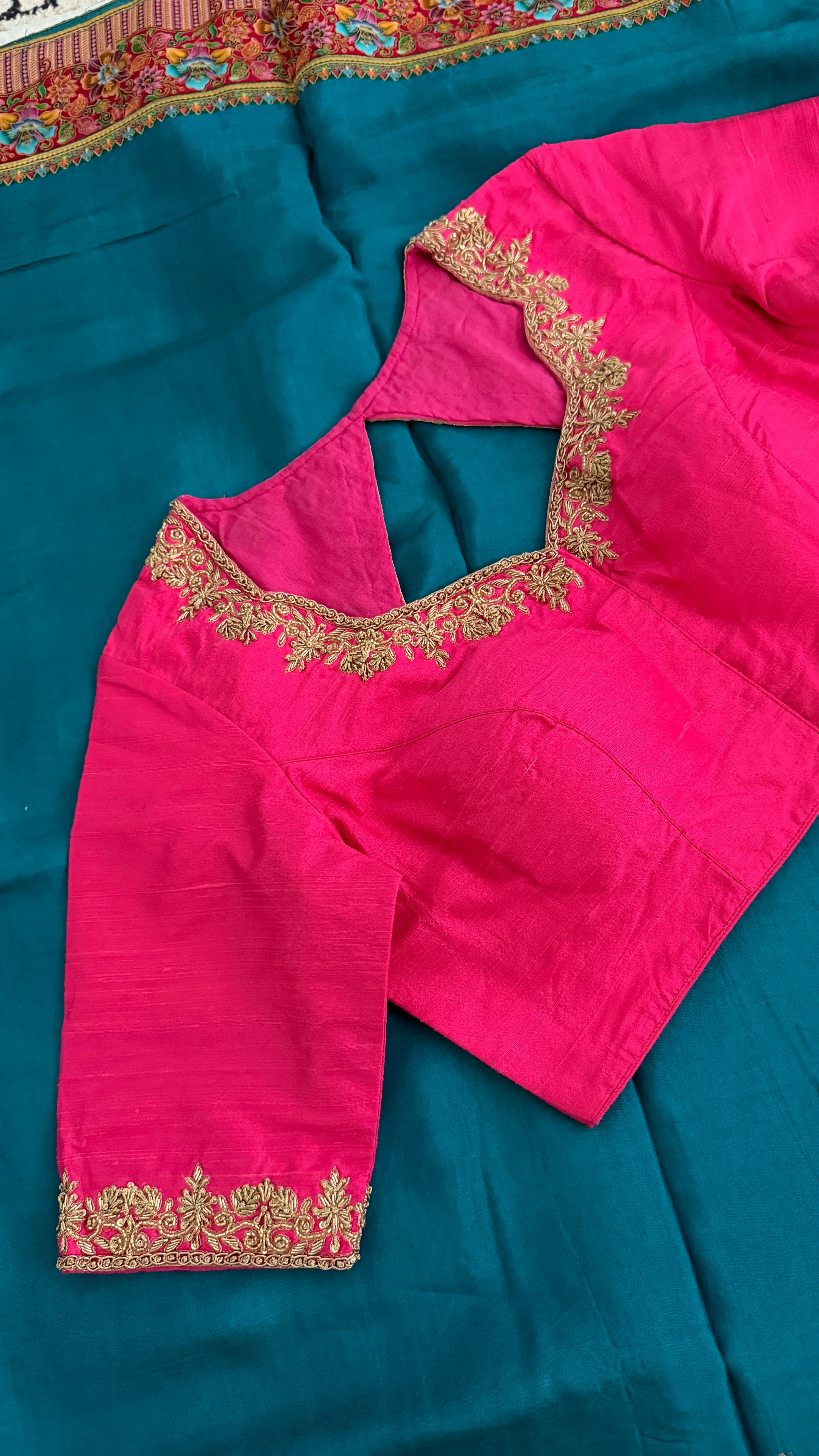 Hot Pink Zardosi Blouse