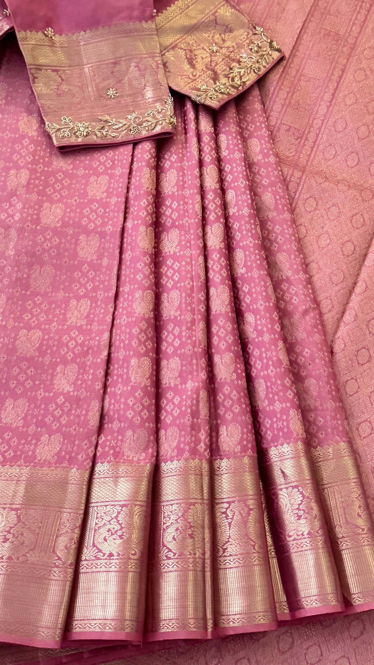 Lavender Kanchi Silk Saree